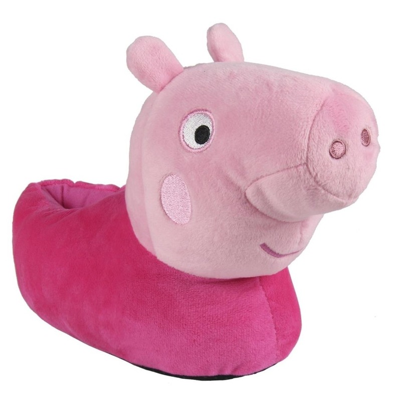 Roze Peppa Big 3D sloffen/pantoffels voor kleuters, maat: 29-30 -