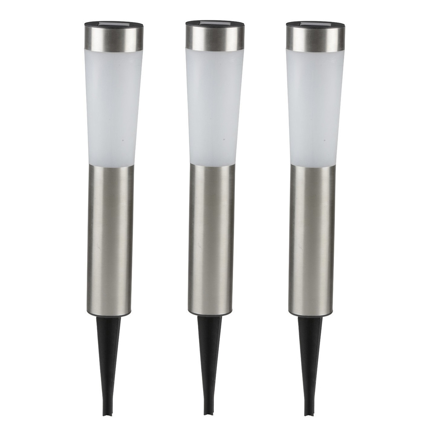 Grundig Prikspot - 12x - solar - tuinverlichting - RVS - 56 cm -