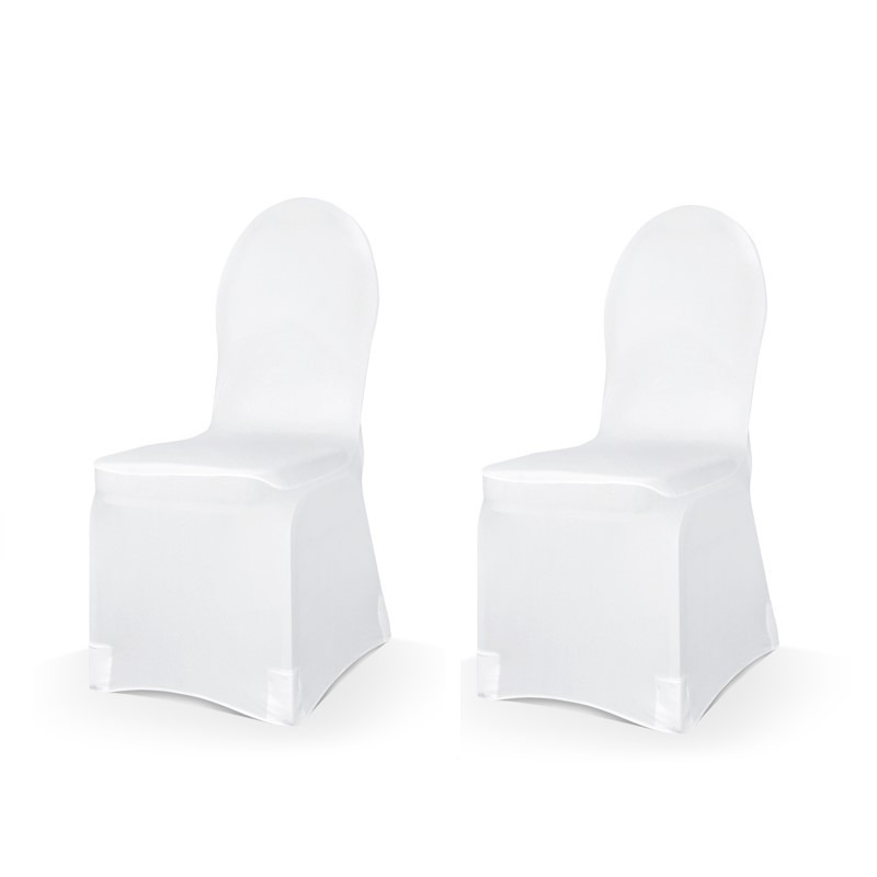 Set van 2x stuks universele witte elastische stoelhoezen 50 x 105 cm -