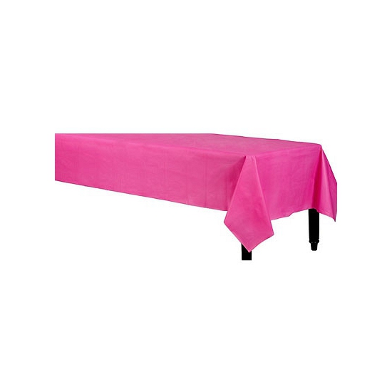 2x stuks tafelkleed fuchsia roze 140 x 240 cm van plastic -