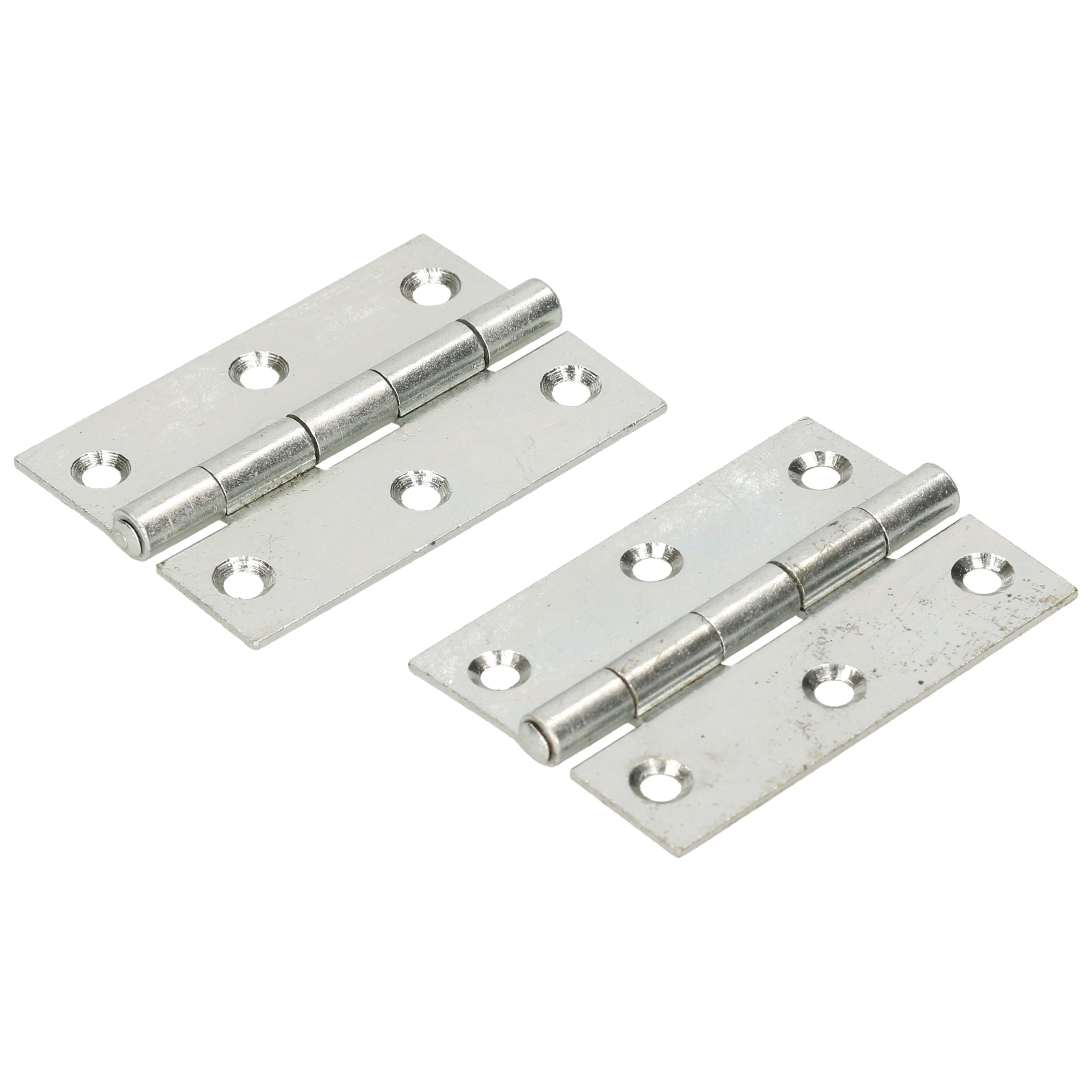 4x stuks scharnier / bouwscharnier / meubelscharnieren ijzer verzink met rechte hoeken 6 x 4.6 x 0.2 -