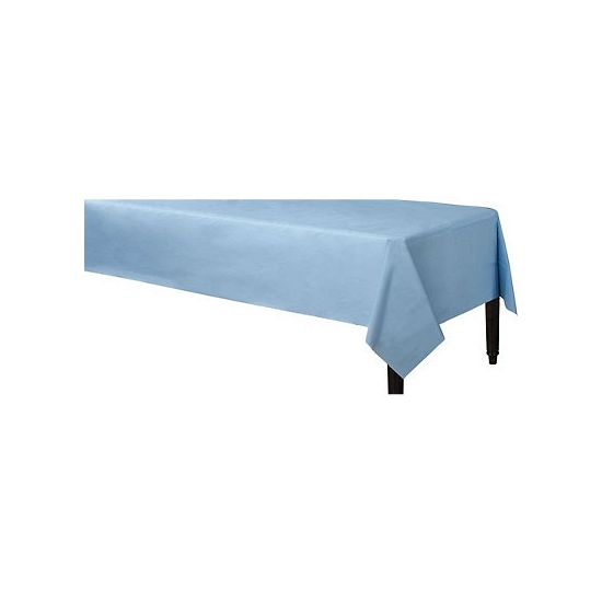 2x stuks tafelkleed lichtblauw 140 x 240 cm van plastic -
