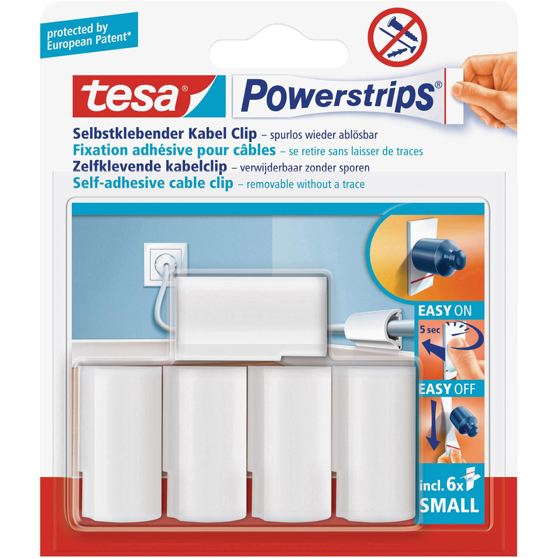 30x Tesa kabelclips/klemmen Powerstrips Klusbenodigdheden -