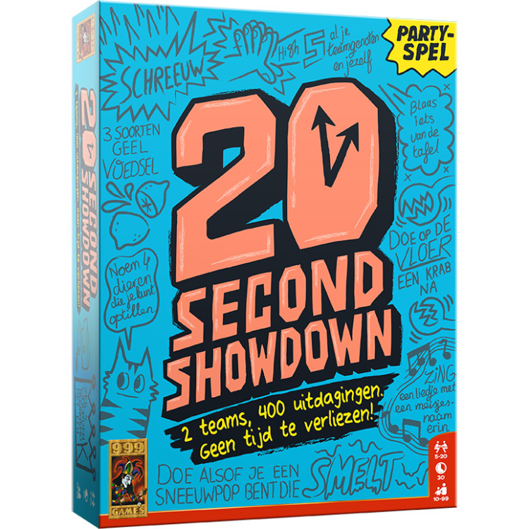 999 Games 20 Second Showdown partyspel Nederlands, 5-20 spelers, 30 minuten, vanaf 10 jaar