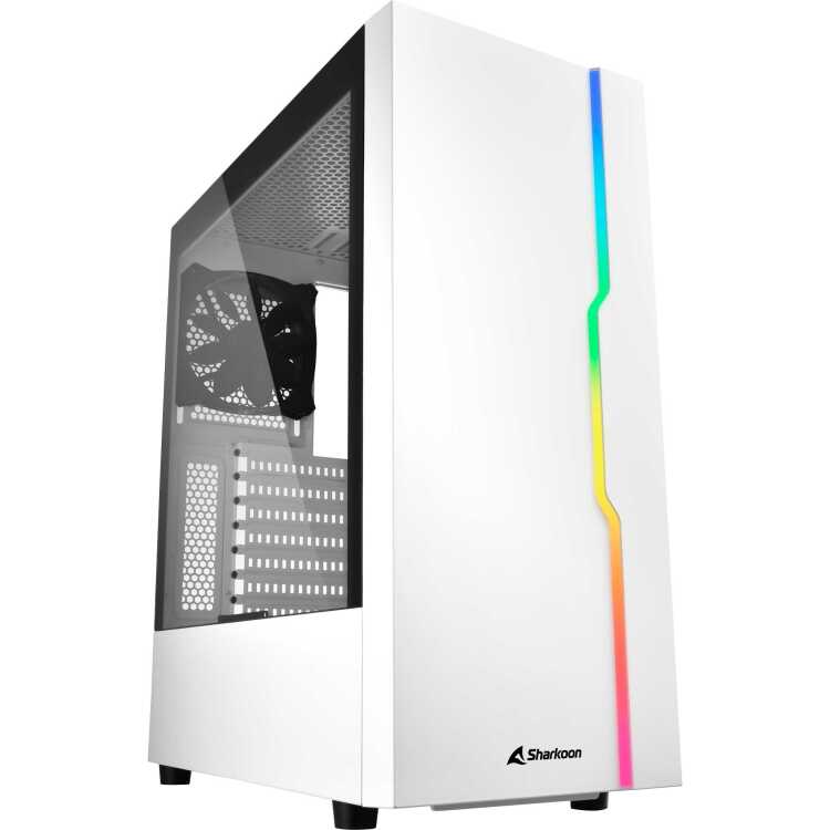 Sharkoon RGB Slider tower behuizing 3x USB-A | RGB | Tempered Glass