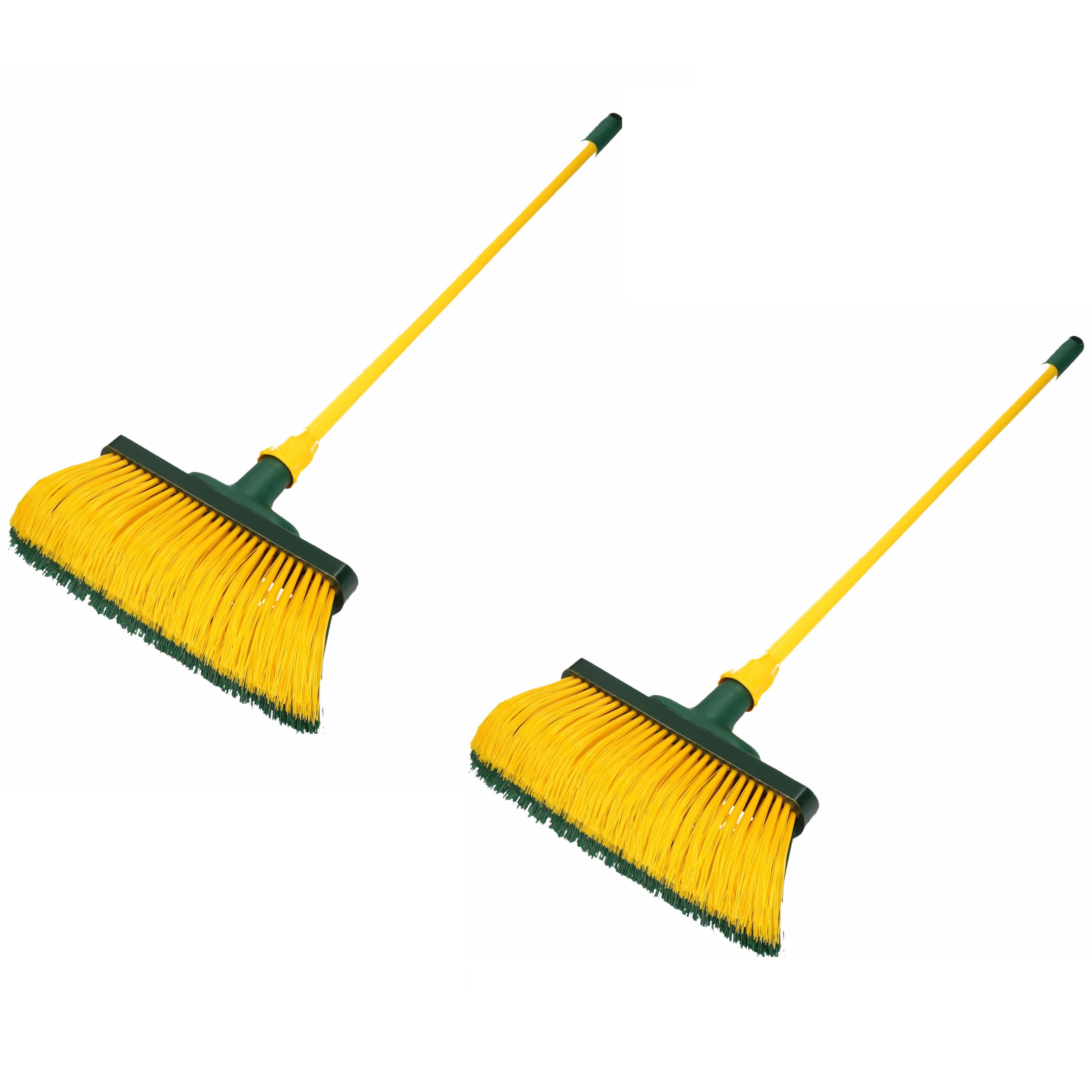Set van 2x stuks klauwbezems 28 cm met telescoopsteel 140 cm -