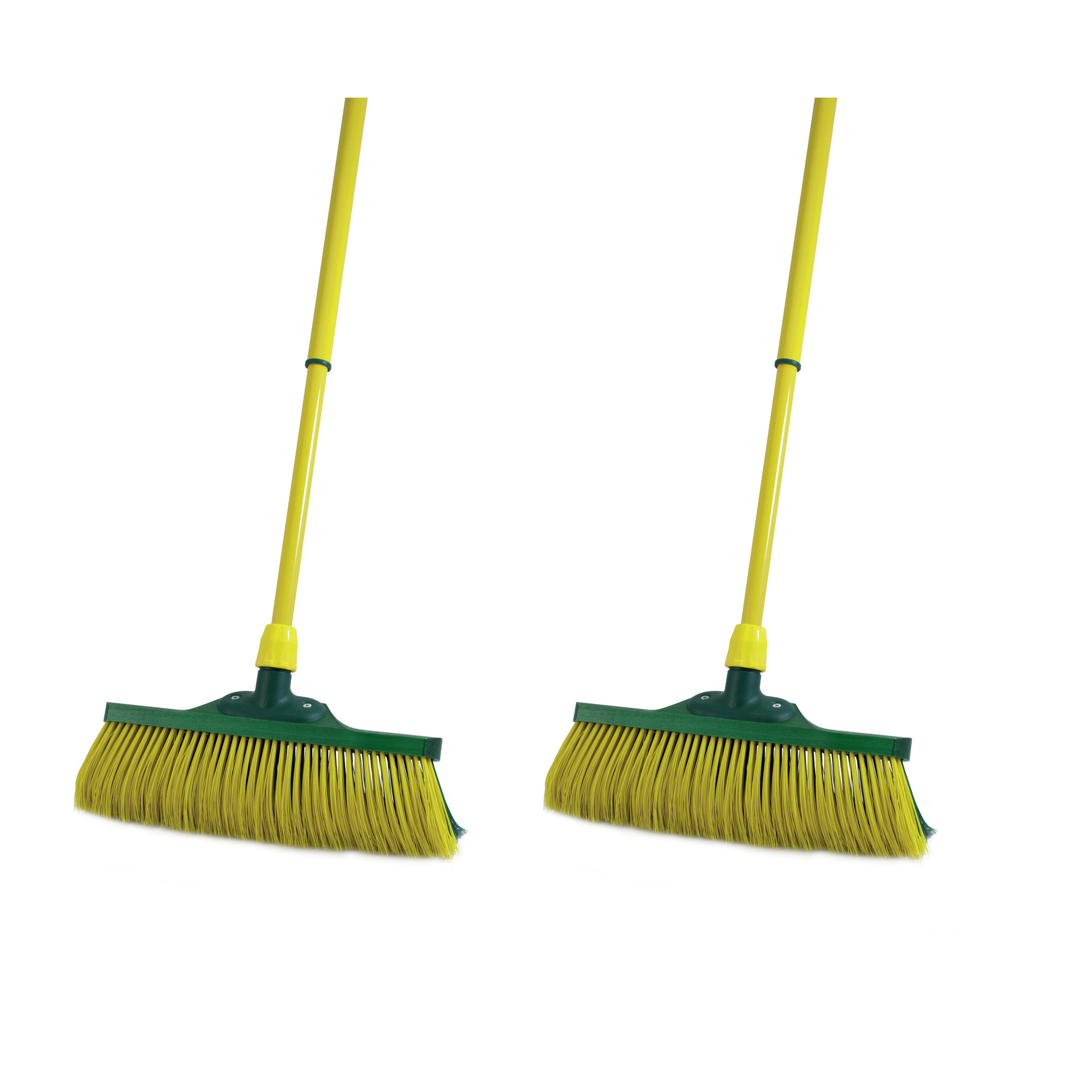 Set van 2x stuks klauwbezems 35 cm met telescoopsteel 140 cm -