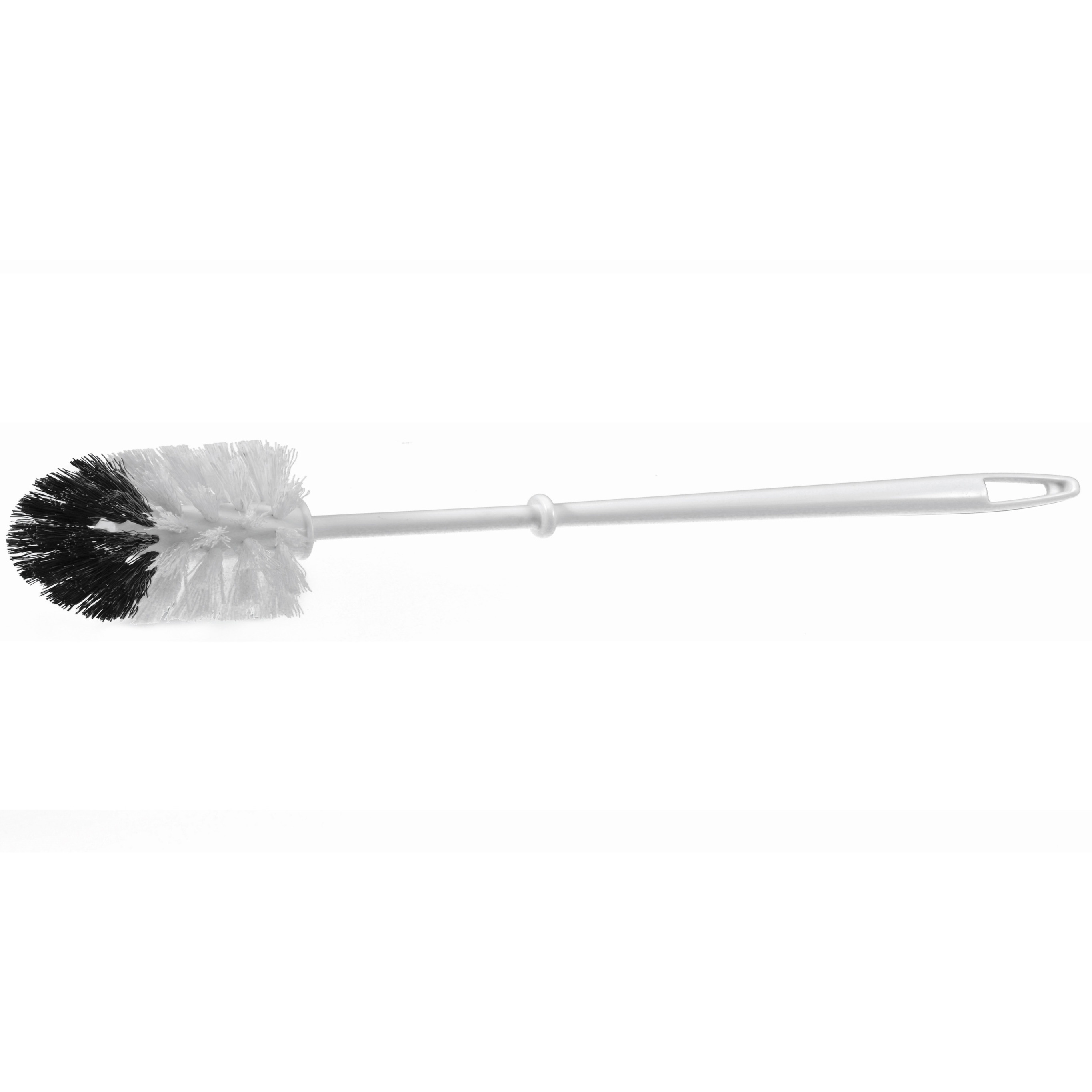Wc/toiletborstel wit/zwart met slijtzone van kunststof 37 cm -