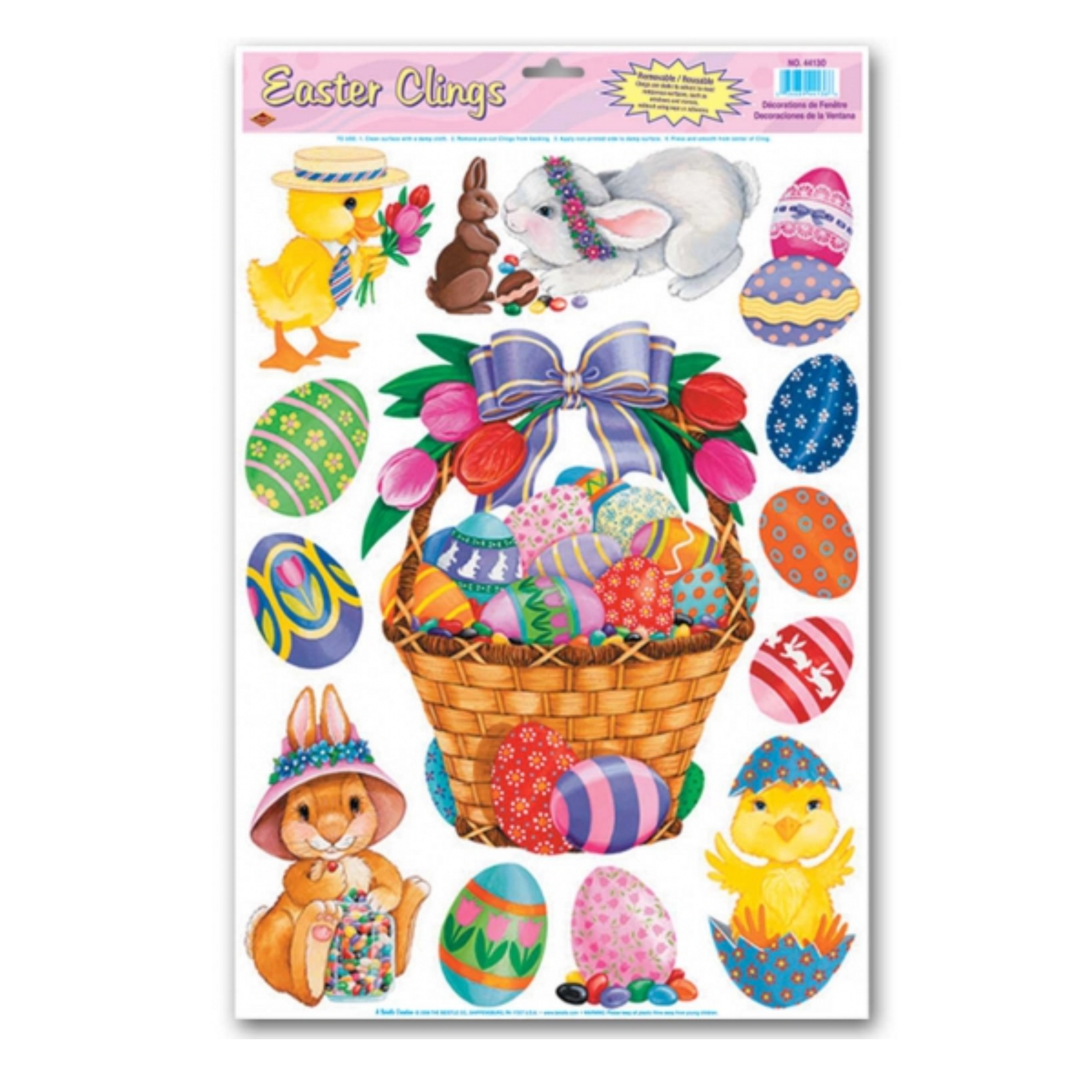 Groot stickervel met 8 Pasen stickers 30 x 43 cm -