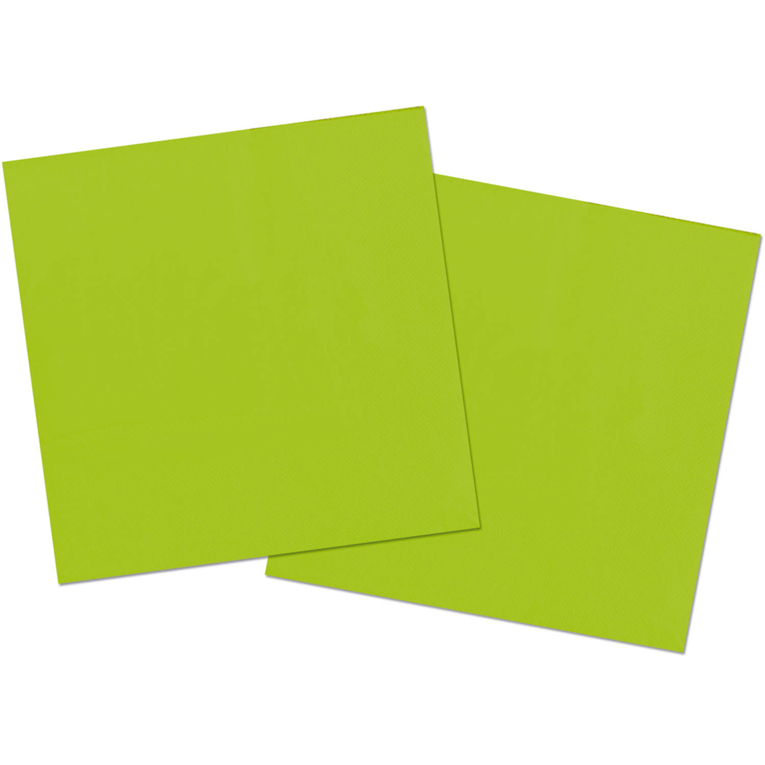 Servetten - 20x st - lichtgroen - 33 x 33 cm - papier - feestservetten - lunch/diner servetjes -