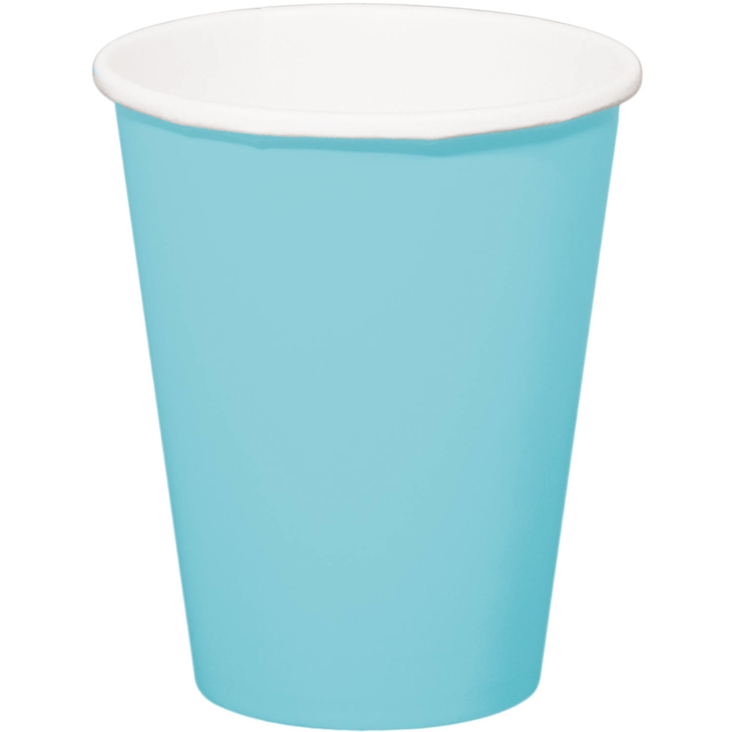 8x stuks drinkbekers van papier lichtblauw 350 ml -