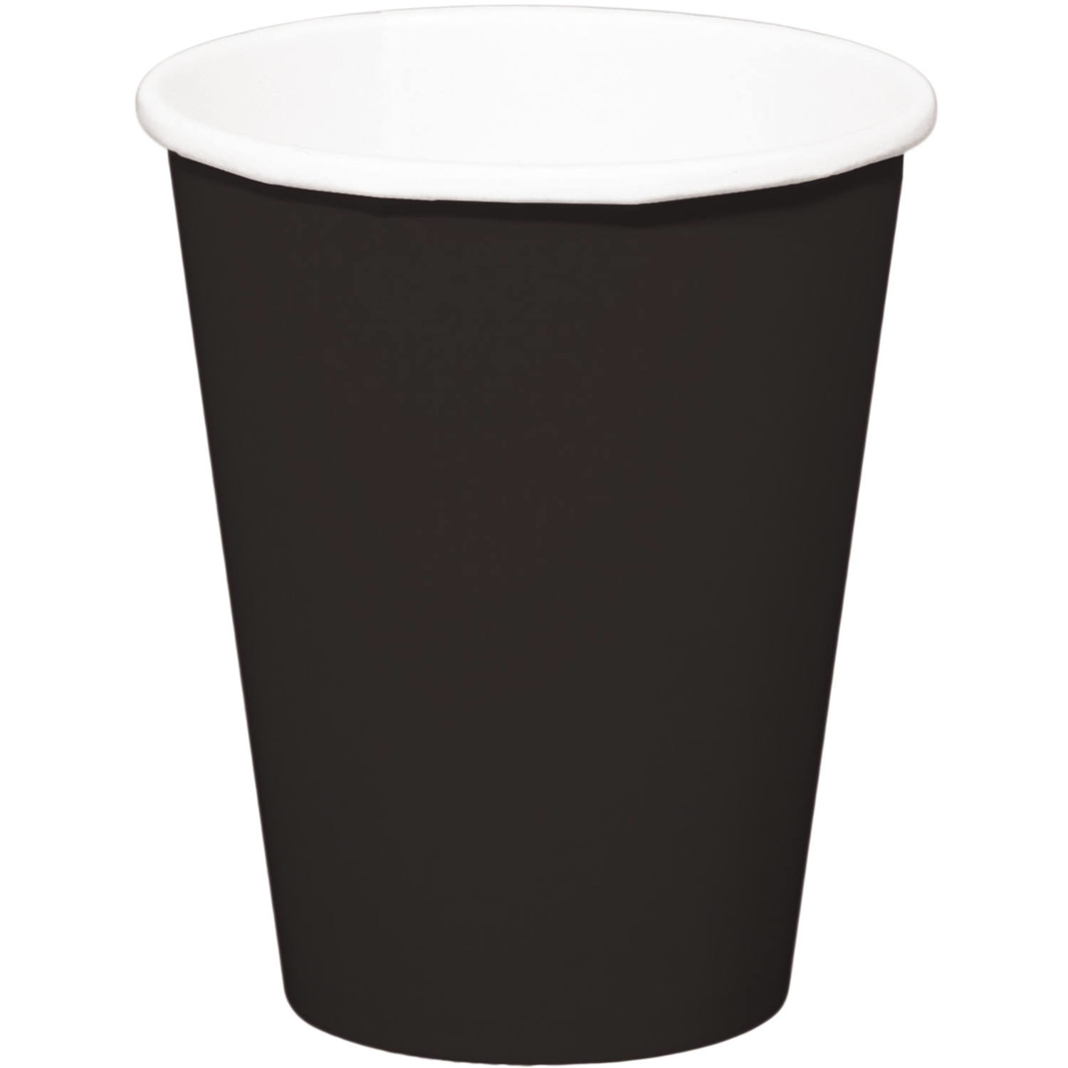 8x stuks drinkbekers van papier zwart 350 ml -