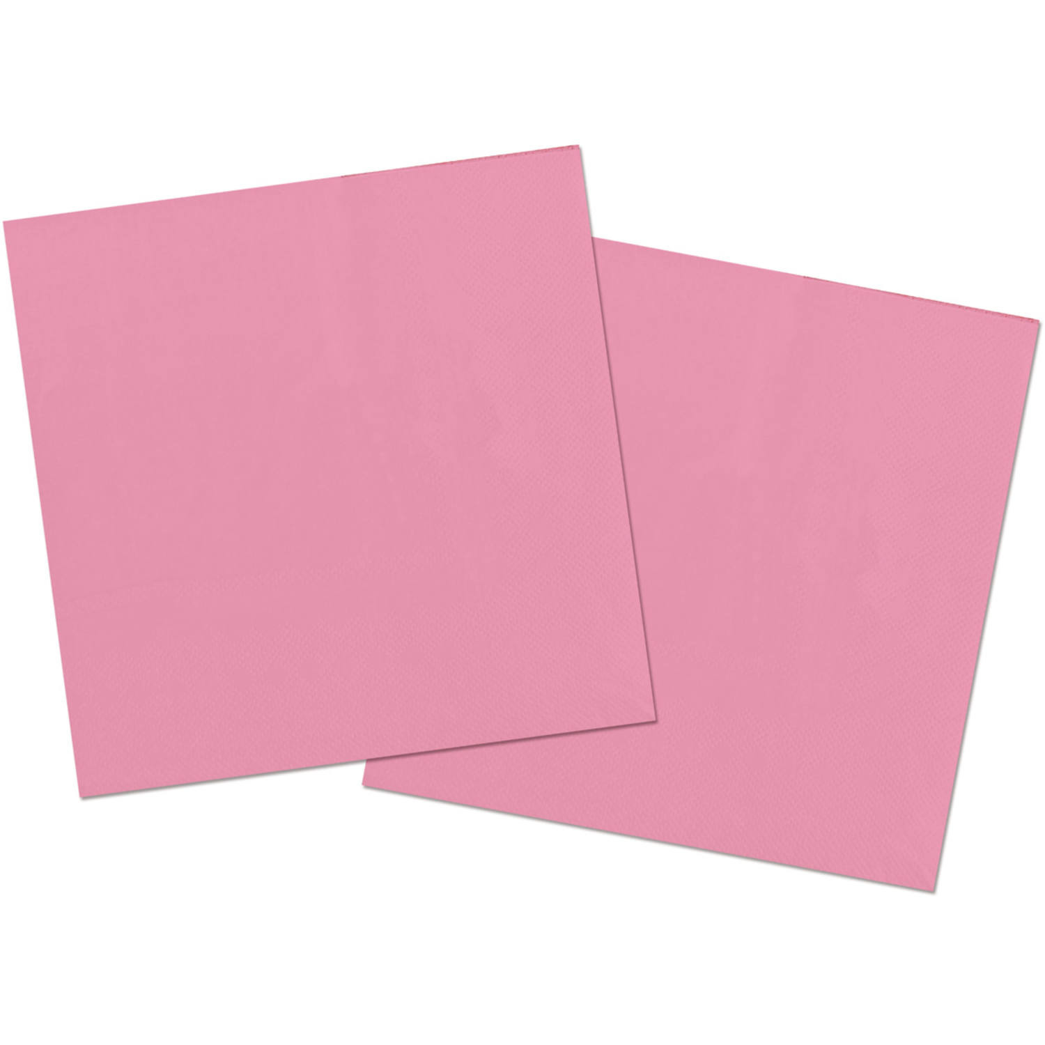 Servetten - 80x st - roze - 33 x 33 cm - papier - feestservetten - lunch/diner servetjes -