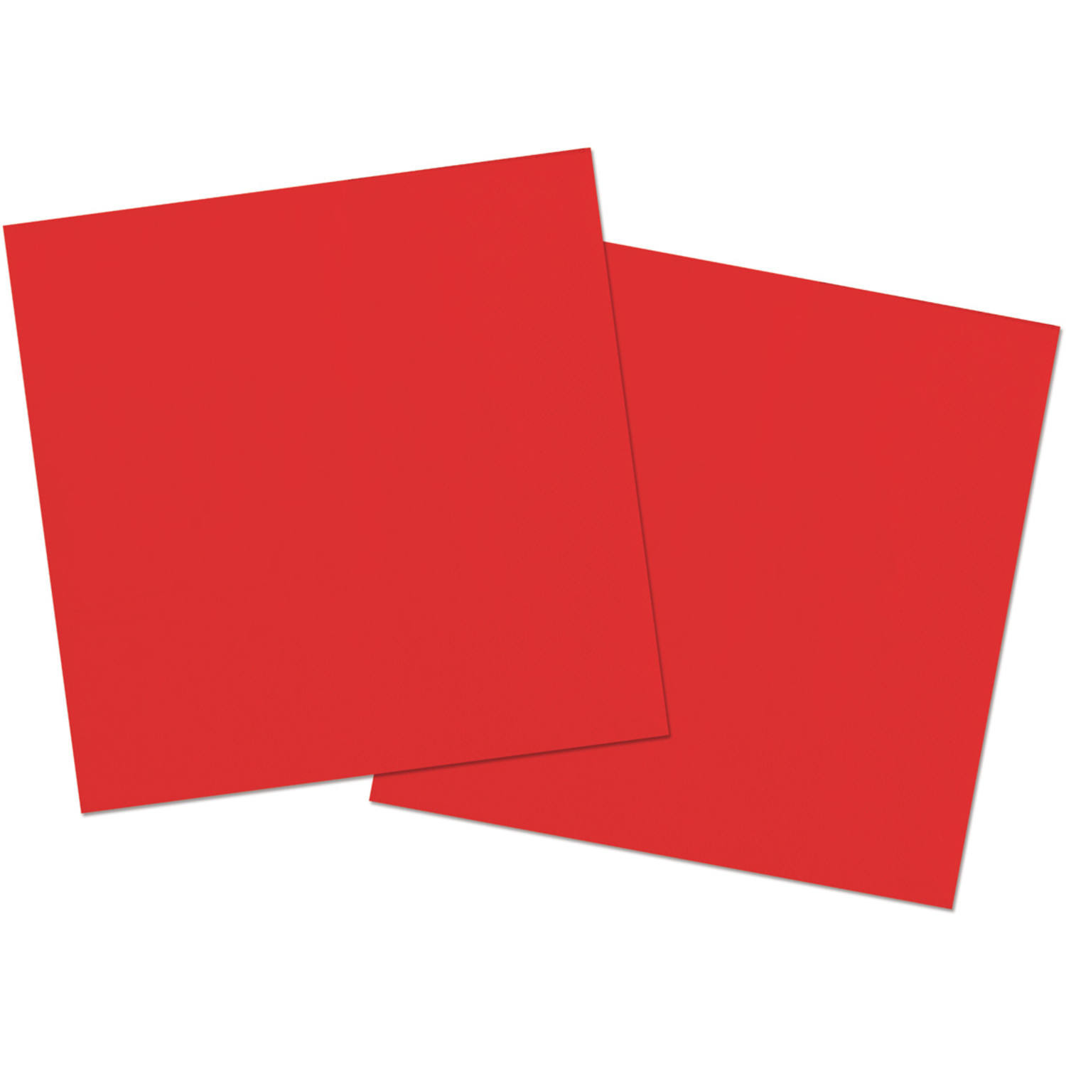 40x stuks servetten van papier rood 33 x 33 cm -
