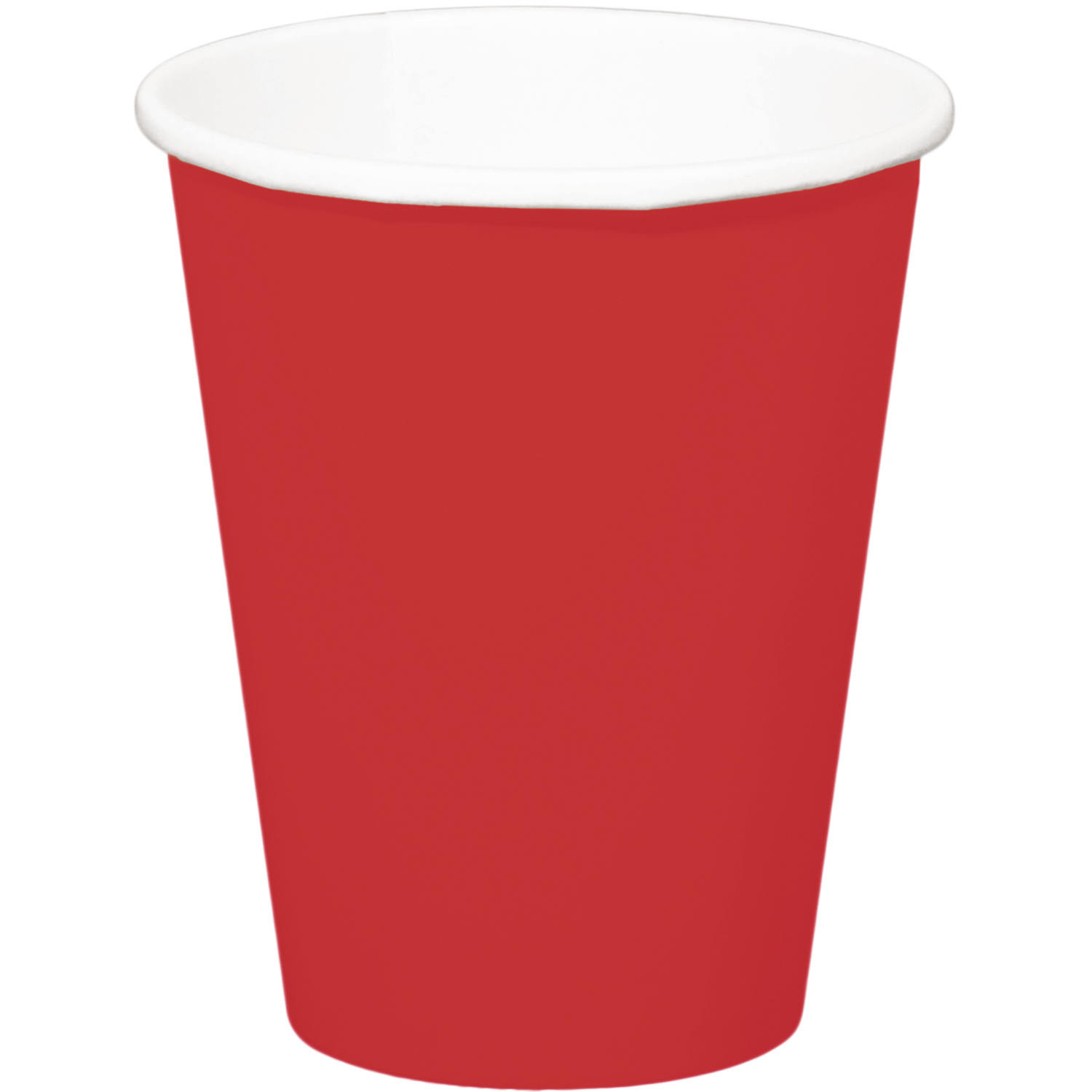 16x stuks drinkbekers van papier rood 350 ml -