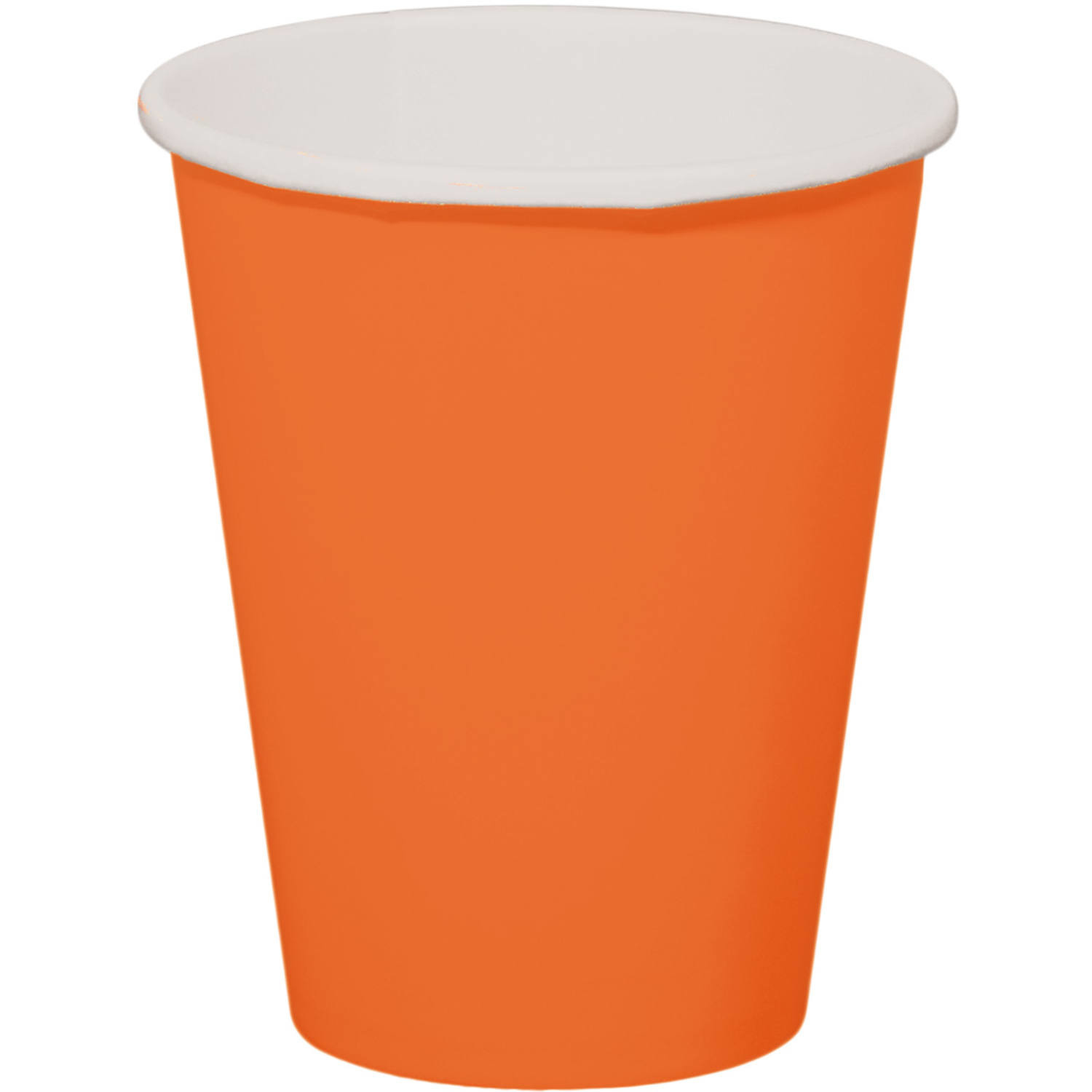 16x stuks drinkbekers van papier oranje 350 ml -