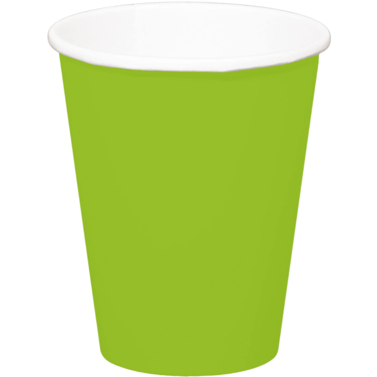 24x stuks drinkbekers van papier lichtgroen 350 ml -