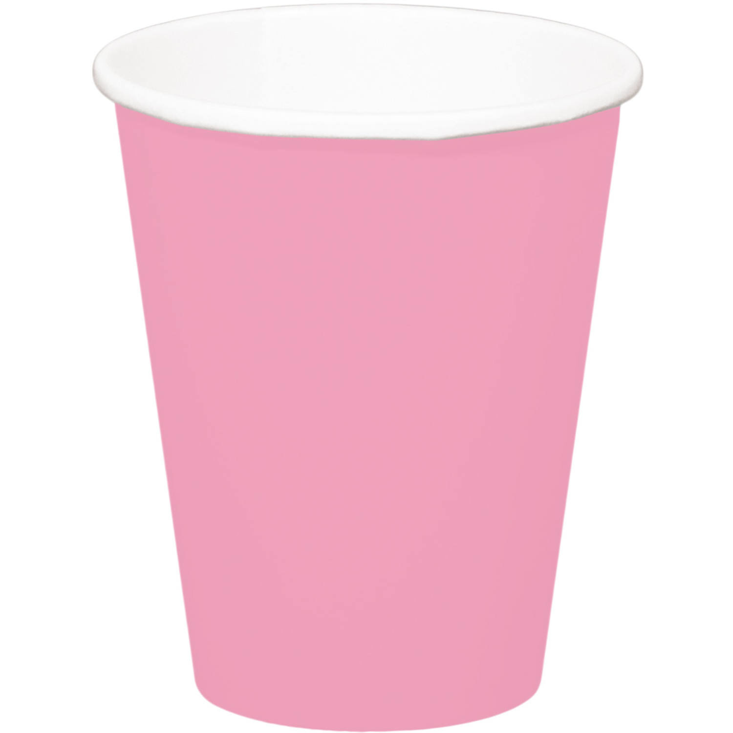 24x stuks drinkbekers van papier roze 350 ml -