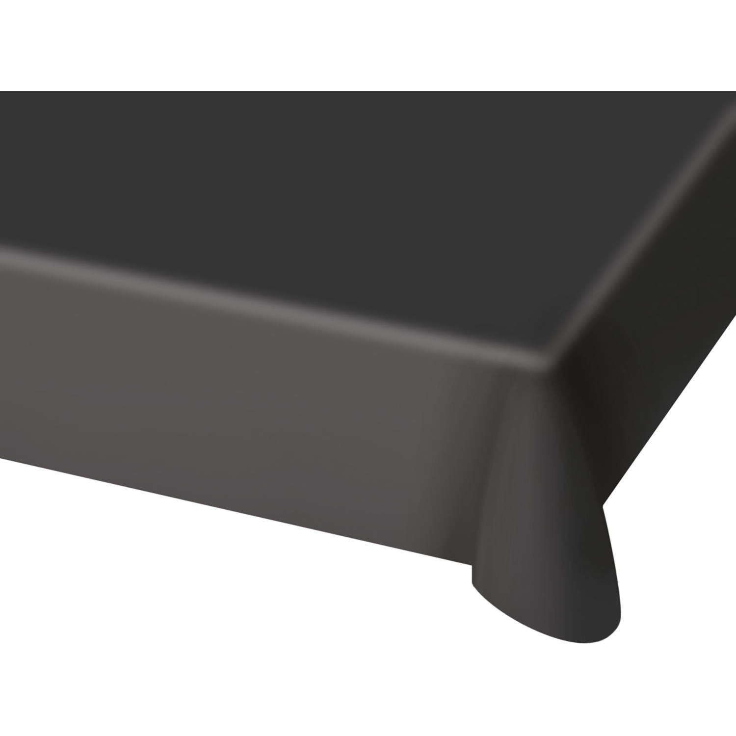 3x stuks tafelkleed van plastic zwart 130 x 180 cm -