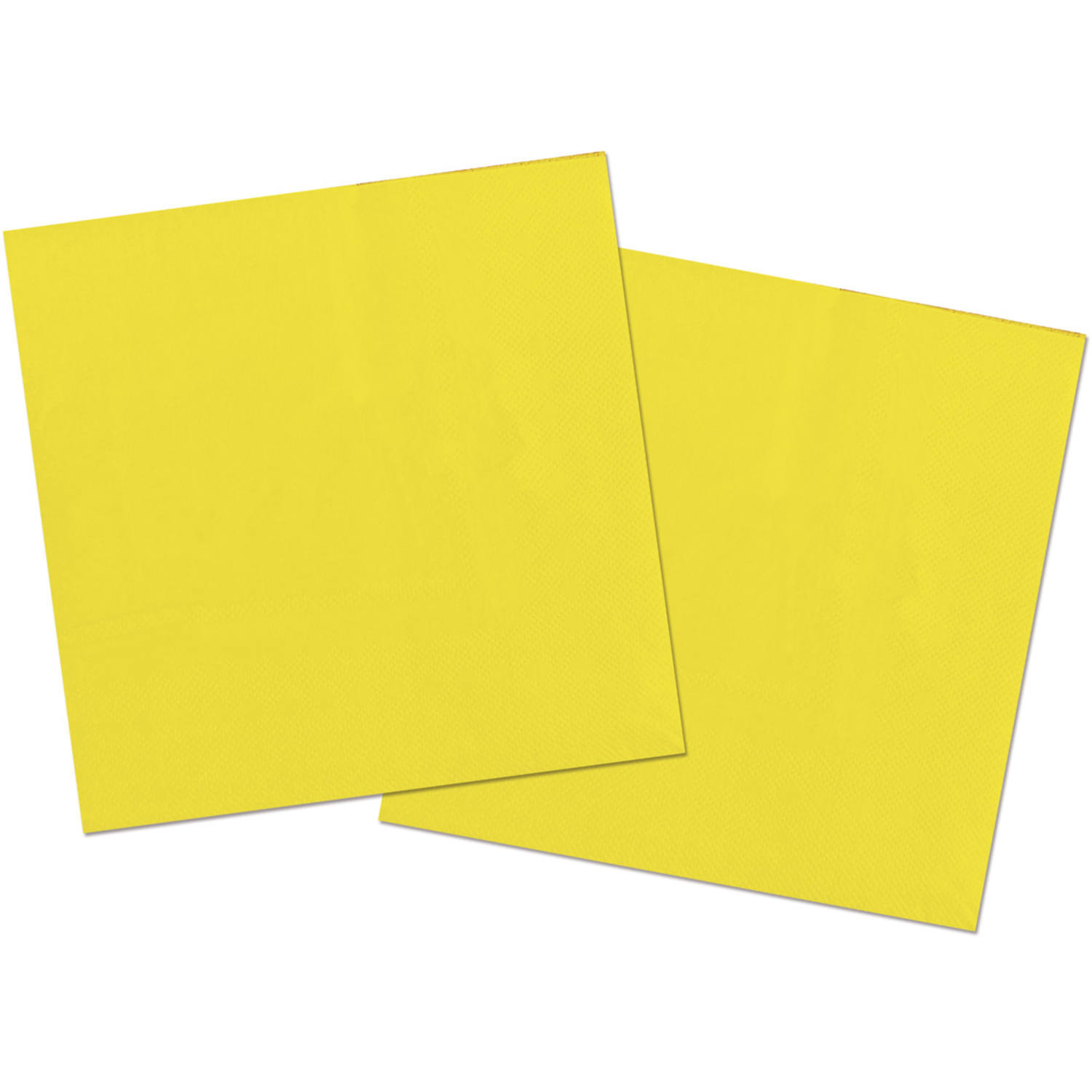 40x stuks servetten van papier geel 33 x 33 cm -