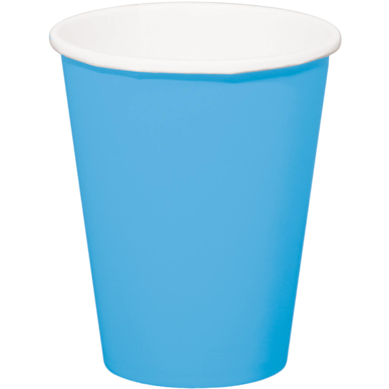 16x stuks drinkbekers van papier blauw 350 ml -