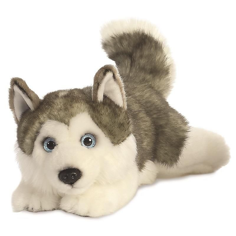 Knuffeldier husky hond - pluche knuffel - 28 cm - Honden knuffels -