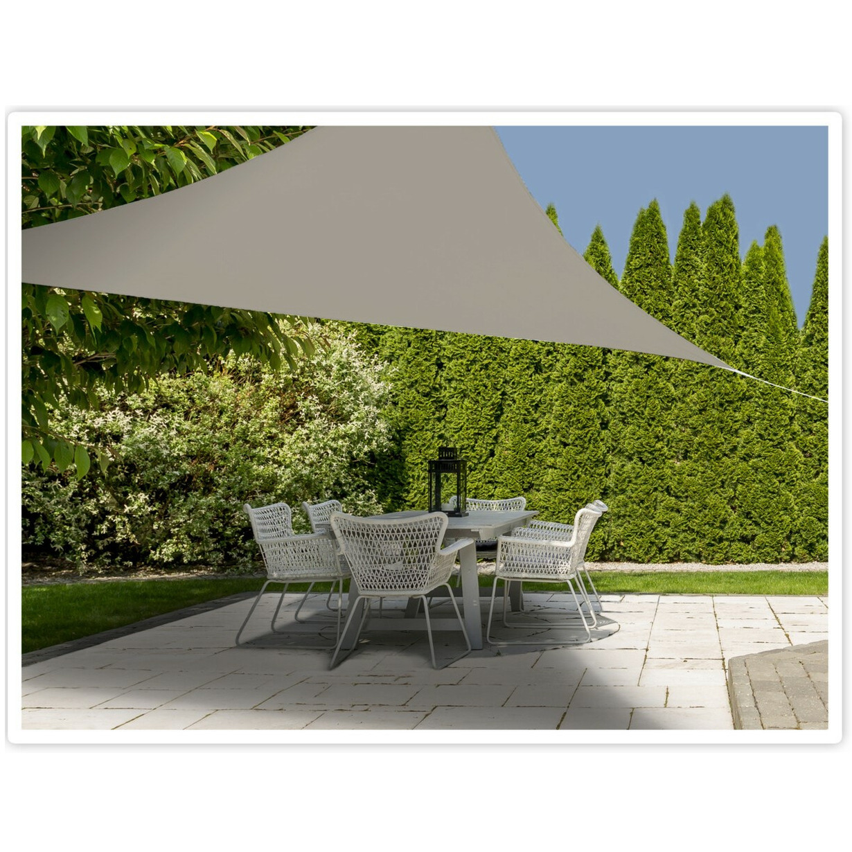 Schaduwdoek/zonnescherm - polyester - zandkleurig - 3 x 3 x 3 meter -