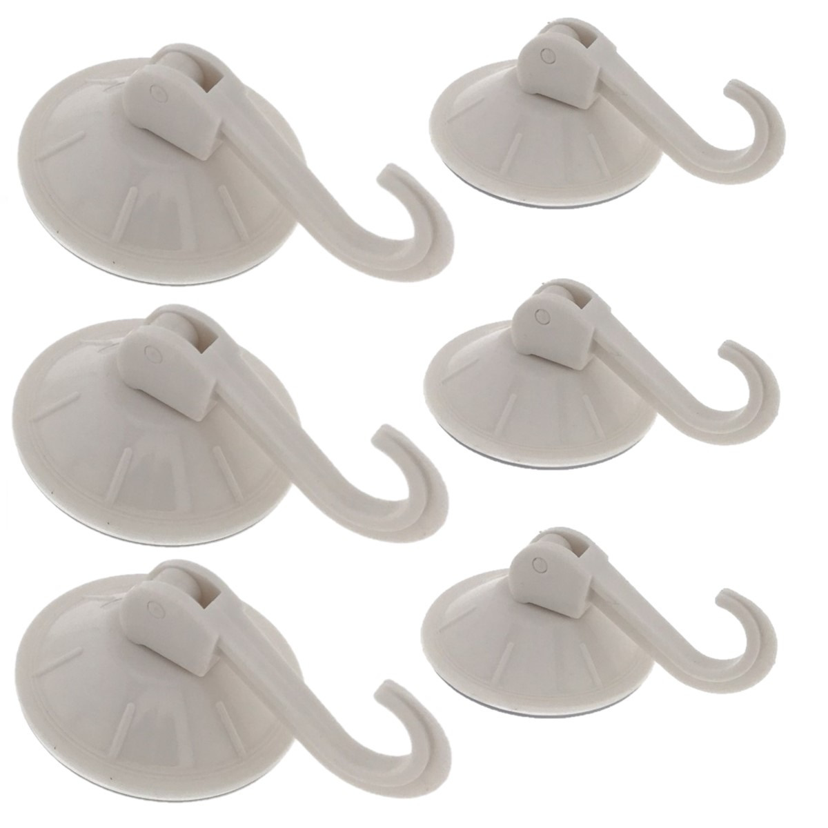 8x stuks Witte zuignap badkamer/keuken ophang haken van kunststof -