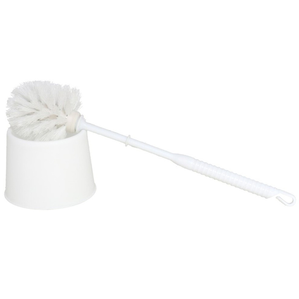 Voordelige wc/toiletborstel en houder wit 33 cm van kunststof -