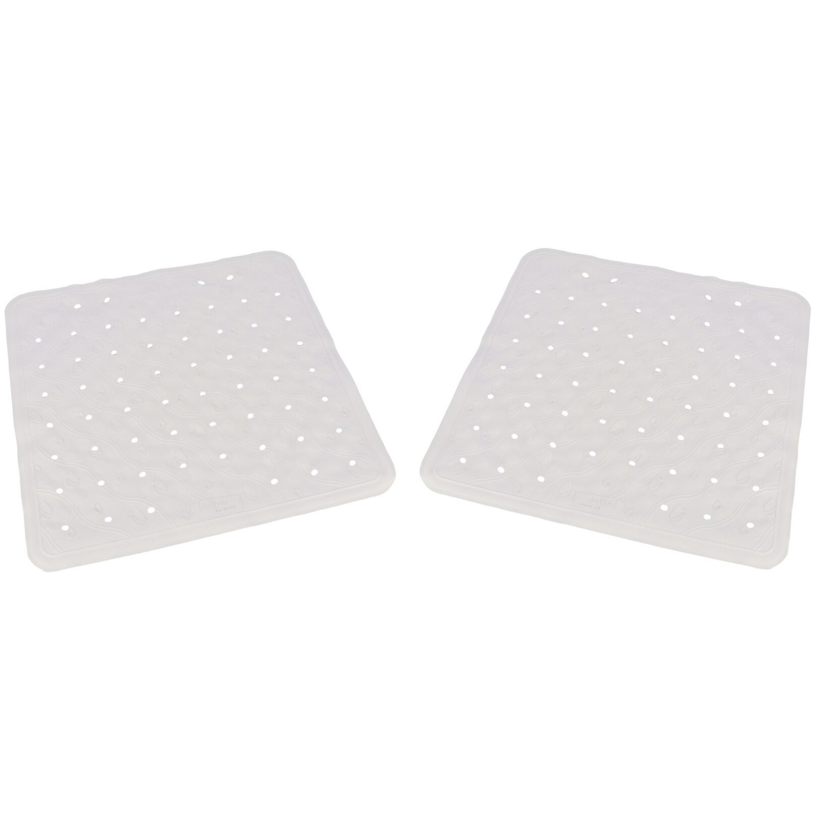 Set van 2x stuks witte anti-slip badmat/douchemat 54 x 54 cm vierkant -