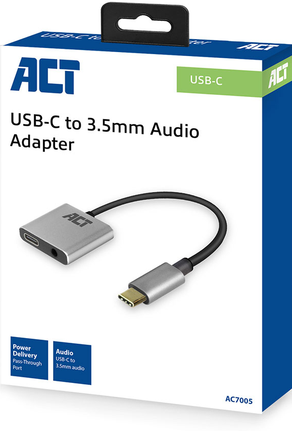 AC7005 - USB-C Adapter - Audio - 3.5mm jack - 65W - PD Pass Through - 0,15m