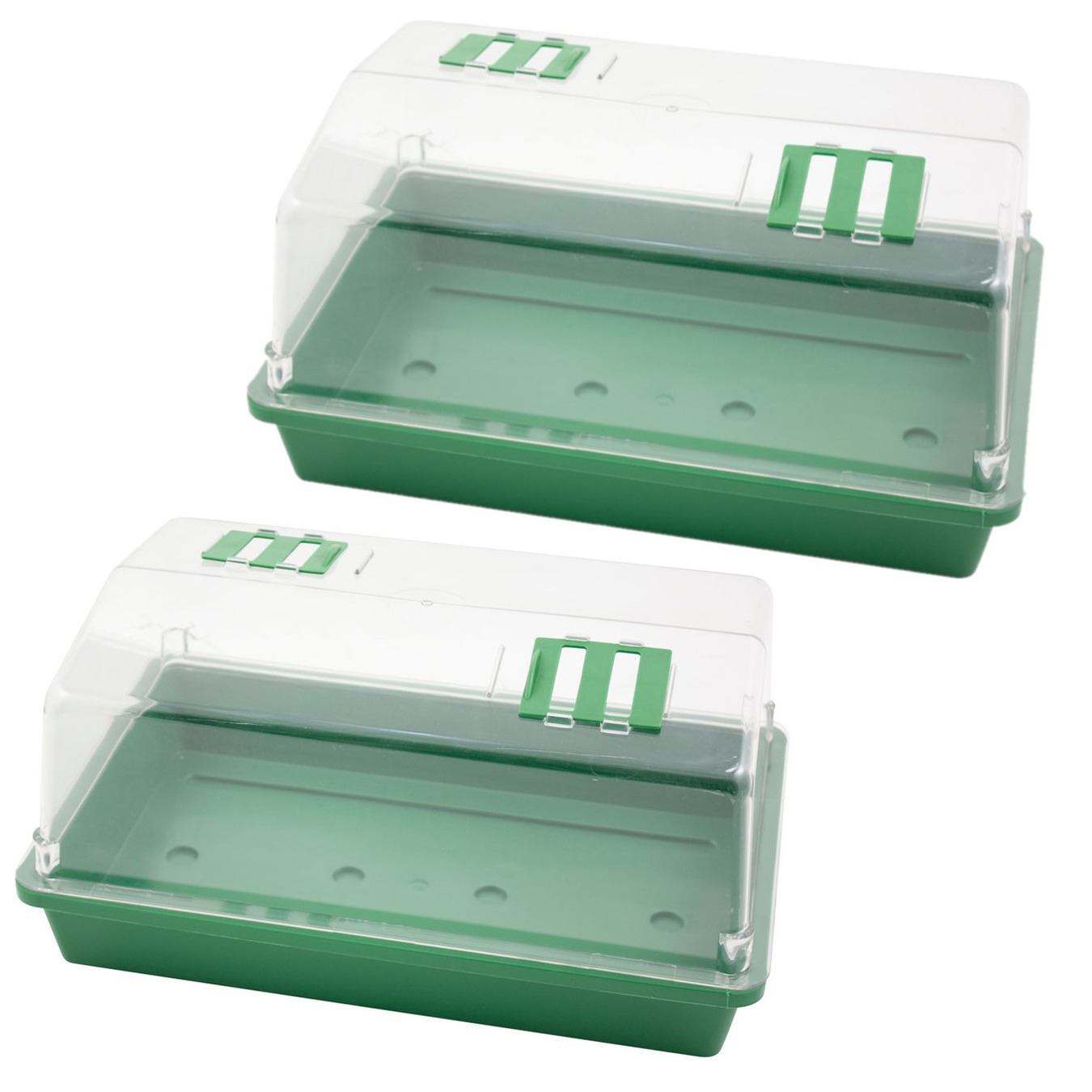4x stuks kweekbakjes/kweekkasten met deksel 18 x 38 x 24 cm -