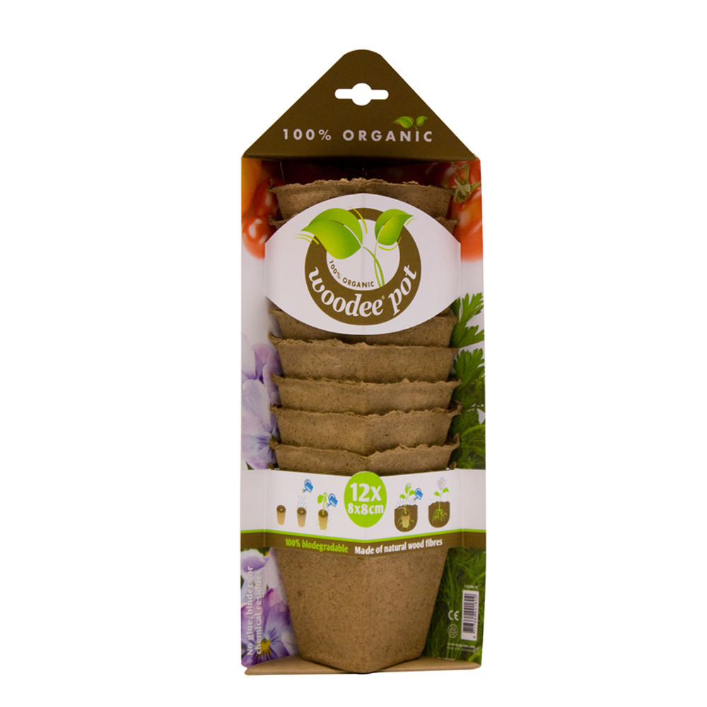 36x stuks Houtvezel kweekpotjes/stekpotjes 8 x 7 cm -