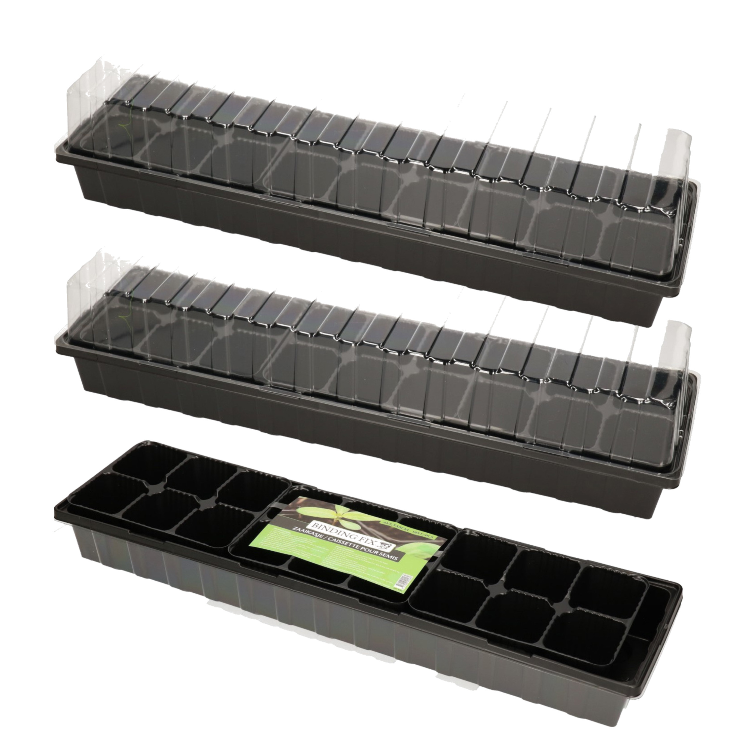 Talen Tools Kweekbak - 4x stuks - met deksel - 8 x 54 x 15 cm - proagator - moestuinbak -