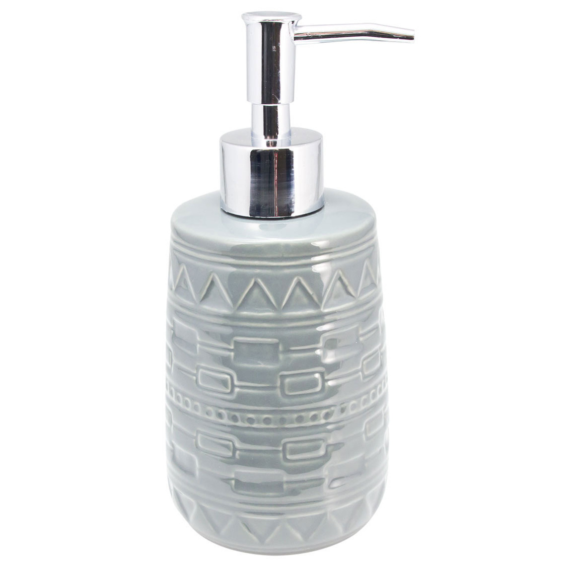 Set van 2x stuks zeeppompjes/zeepdispensers grijs keramiek 21 cm -