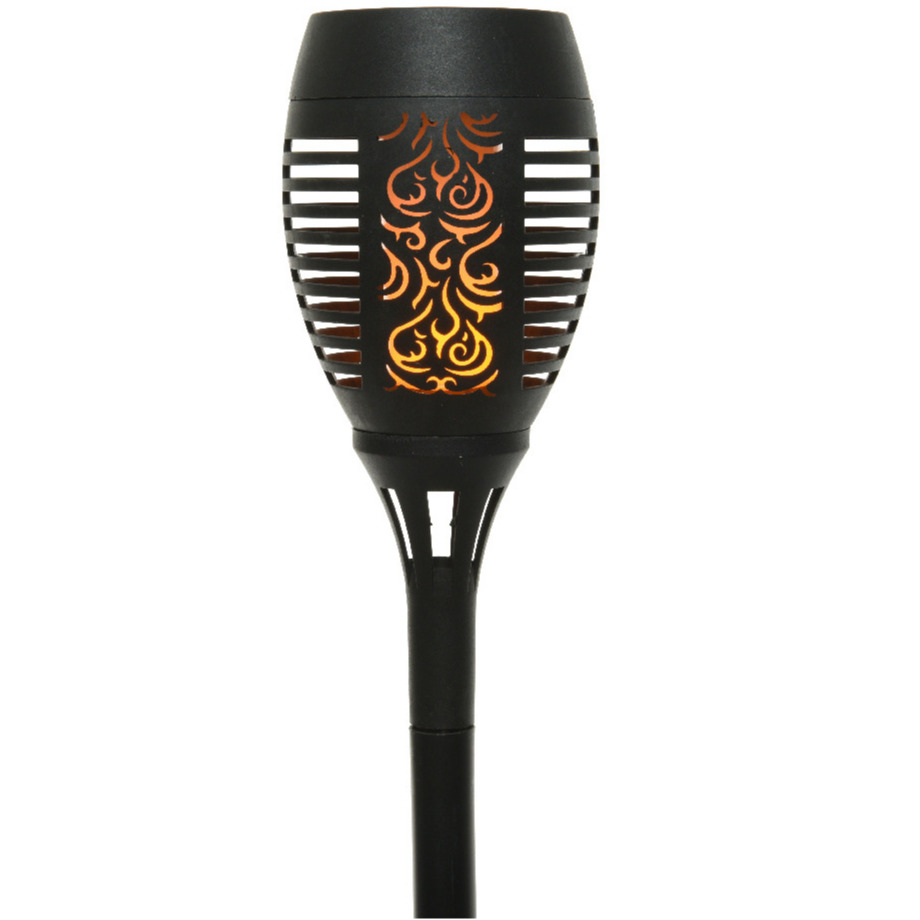 Solar tuinfakkel zwart met vlameffect 49 cm -