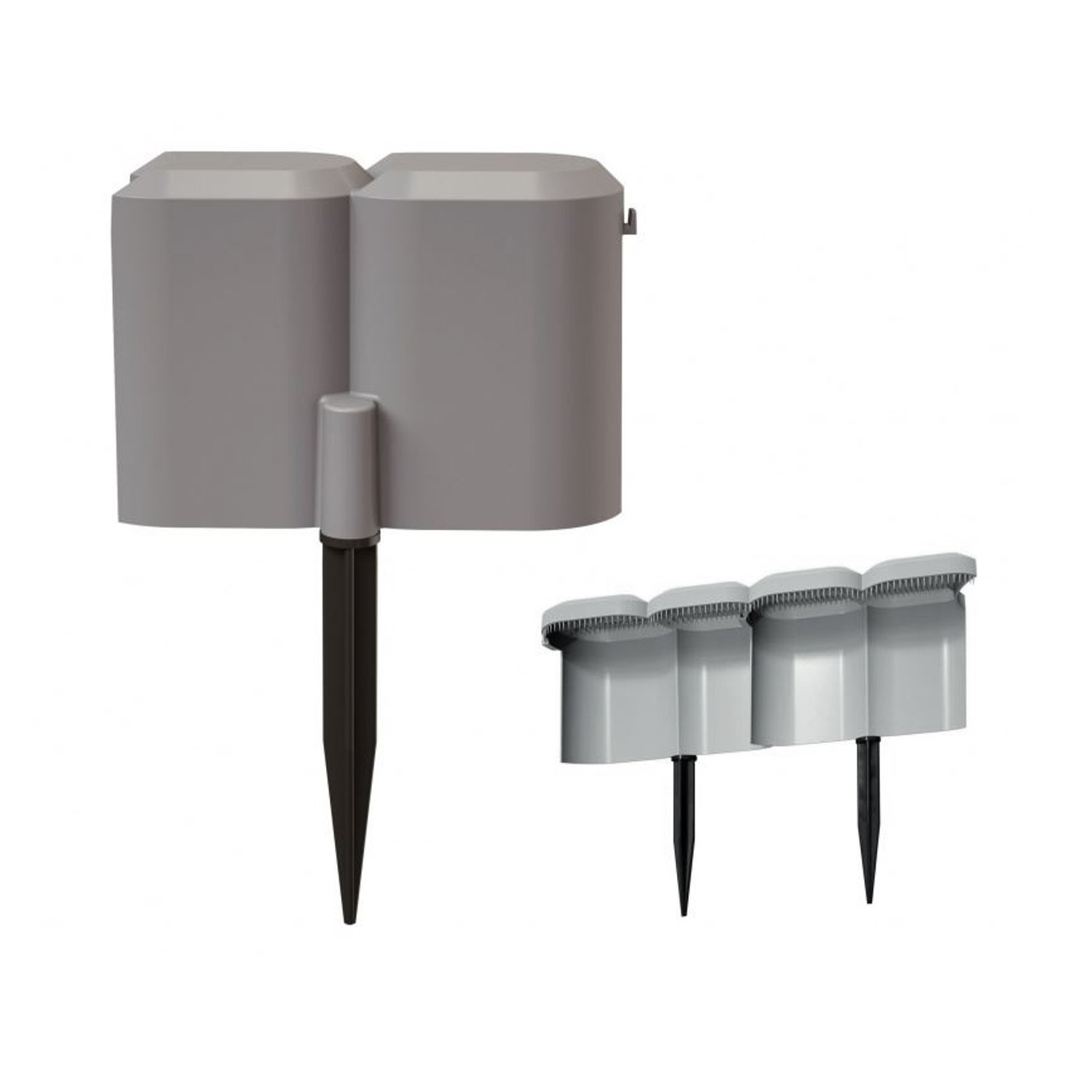 10x stuks flexibele graskant/tuin rand/kantopsluiting anti slakken totale lengte 19 meter grijs -