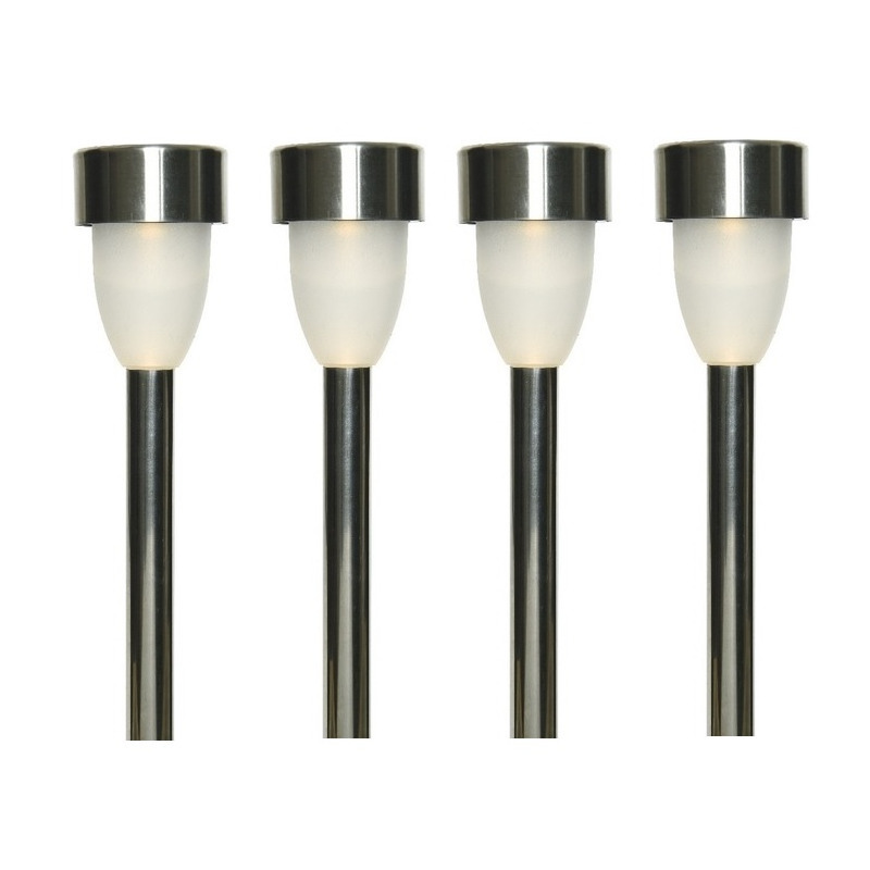 15x Buiten/tuin LED RVS steker Nova solar verlichting 26 cm -