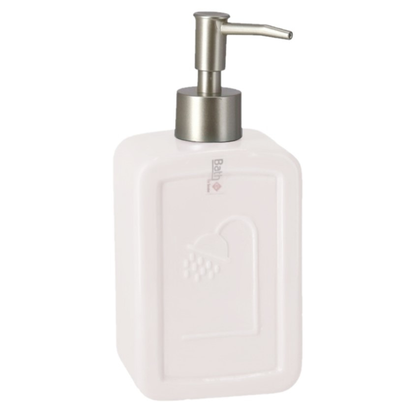 Zeeppompje - wit - 18 cm - keramiek - zeepdispenser -