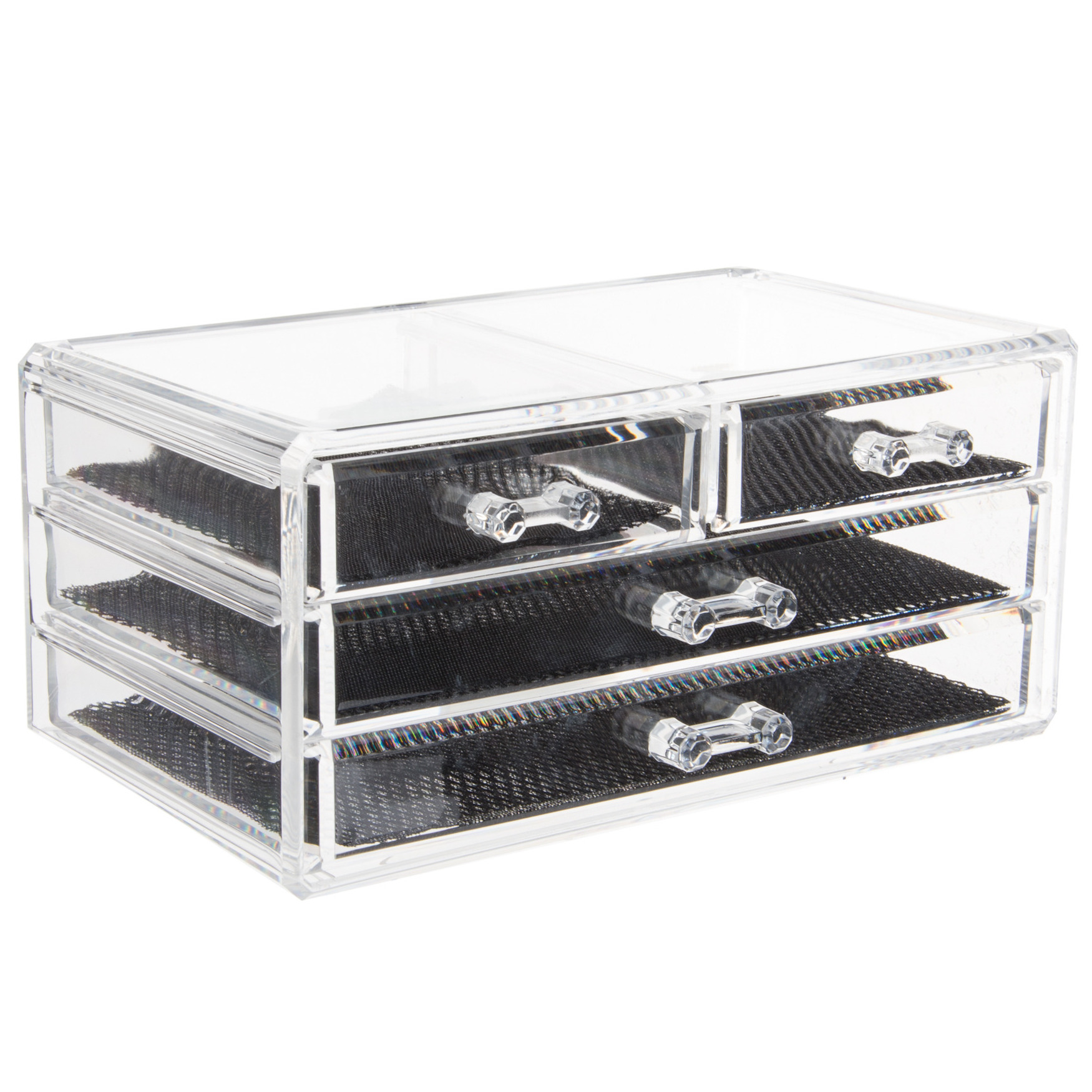 Make-up organizer/houder sorteerbakje 24 x 15 x 11 cm -
