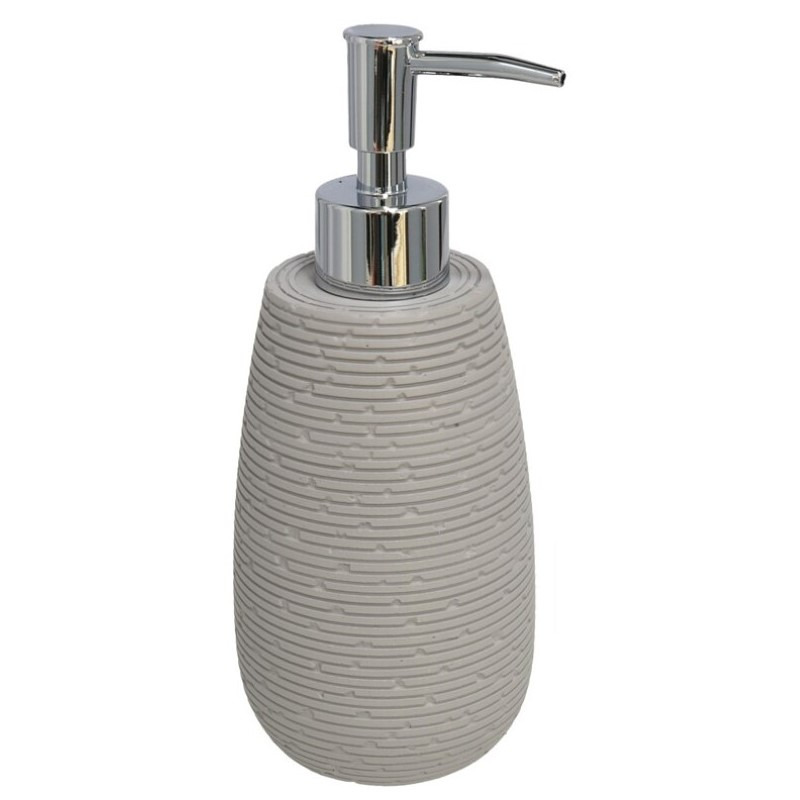 Zeeppompje/zeepdispenser grijs kunststof 19 cm -