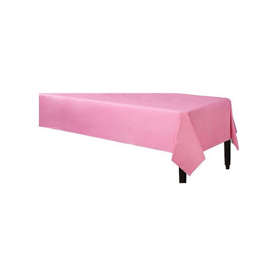 2x stuks tafelkleed roze 140 x 240 cm van plastic -