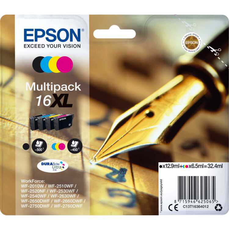Epson 16XL DURABrite - Multipack inkt C13T16364012, 4-kleurig