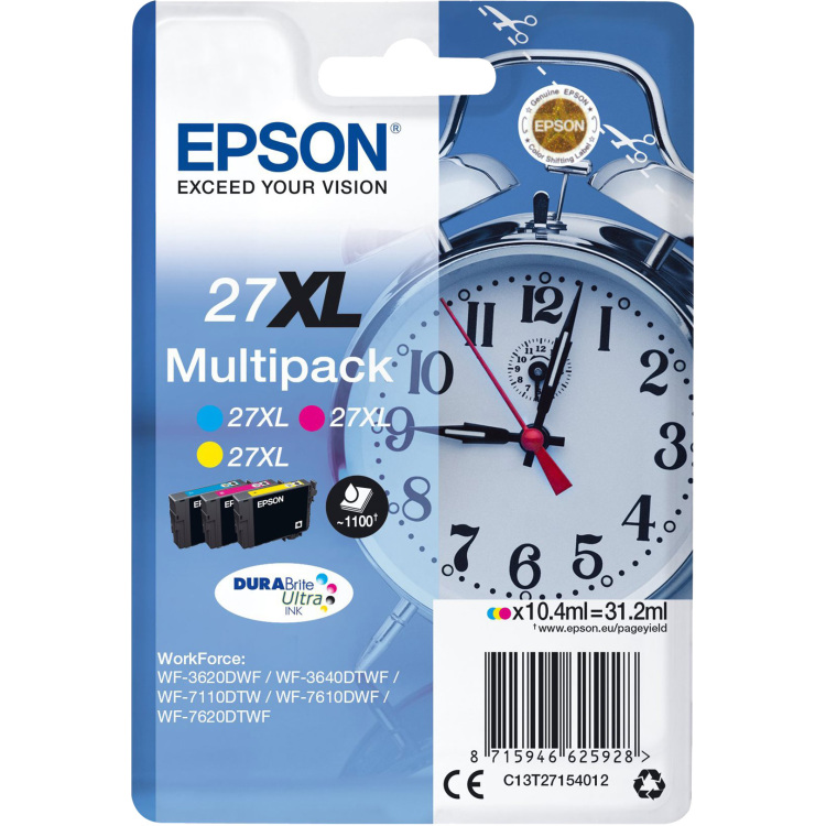 Epson 27XL DURABrite - Multipack inkt C13T27154012, 3-kleurig