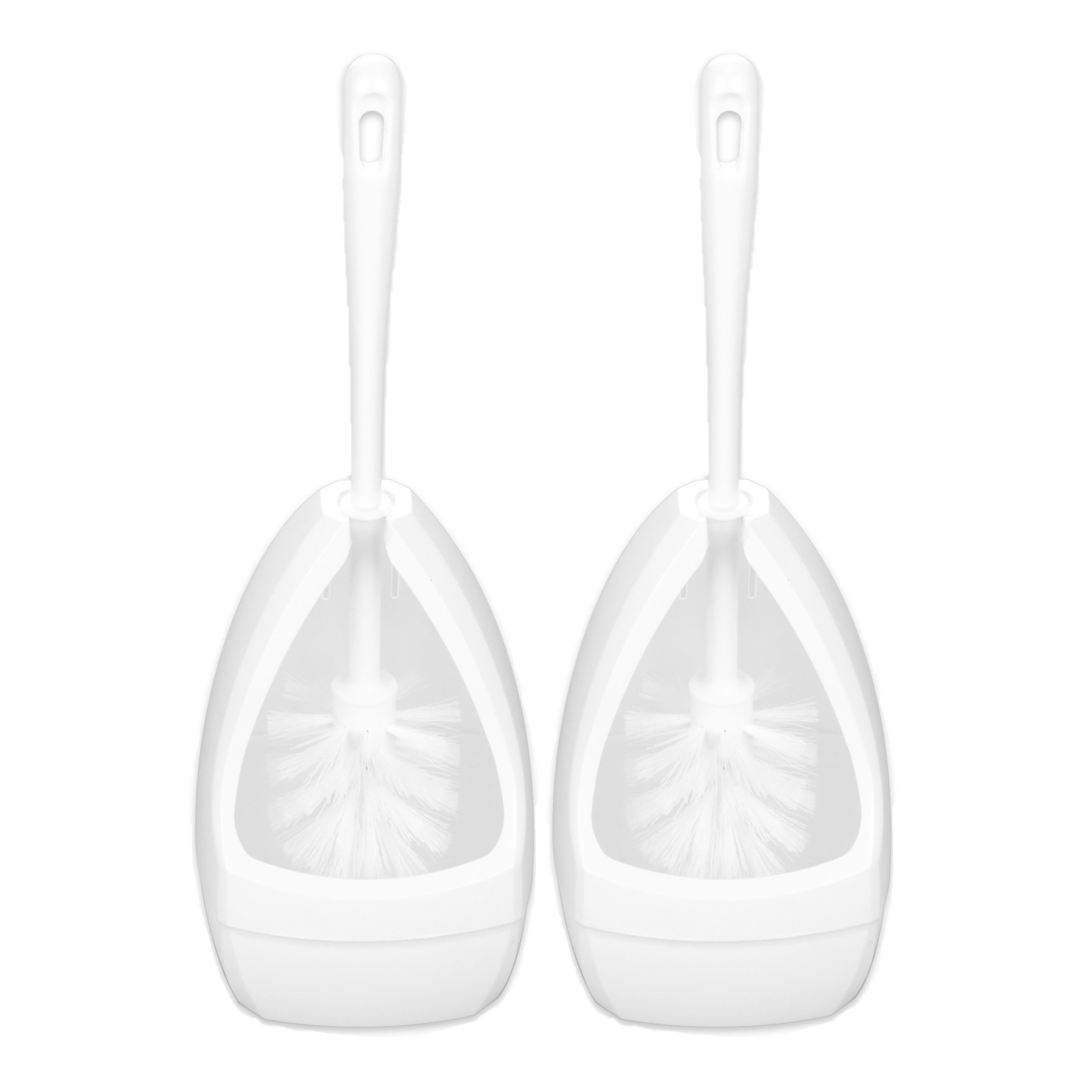 2x stuks wc-borstels/toiletborstels met houders wit 39.5 cm van kunststof -