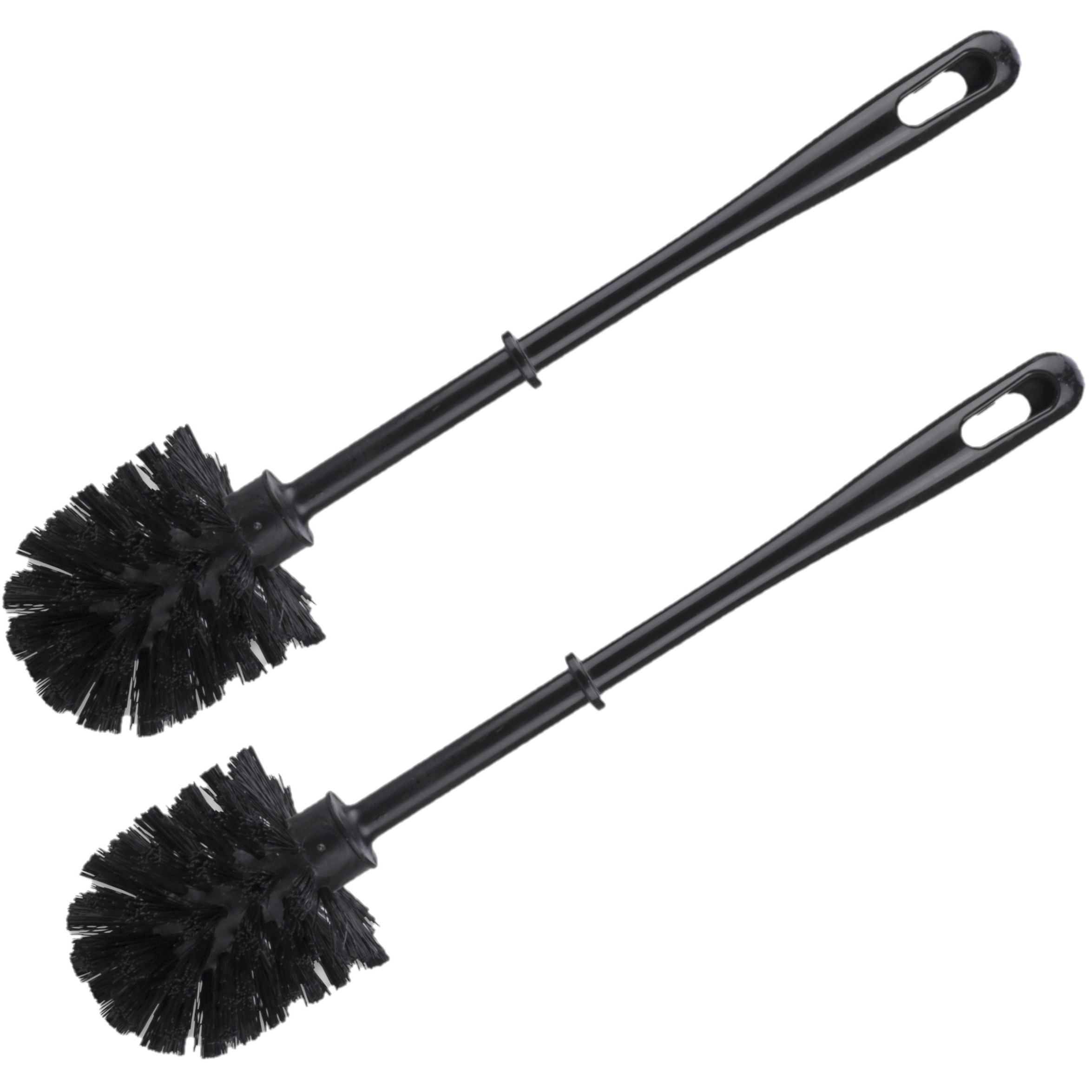 2x stuks wc-borstels/toiletborstels zwart 36 cm van kunststof -