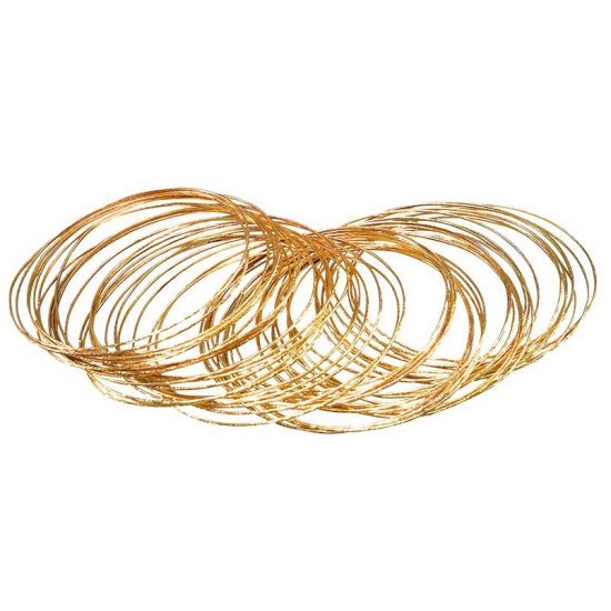 100x stuks gouden verkleed plastic armbanden -