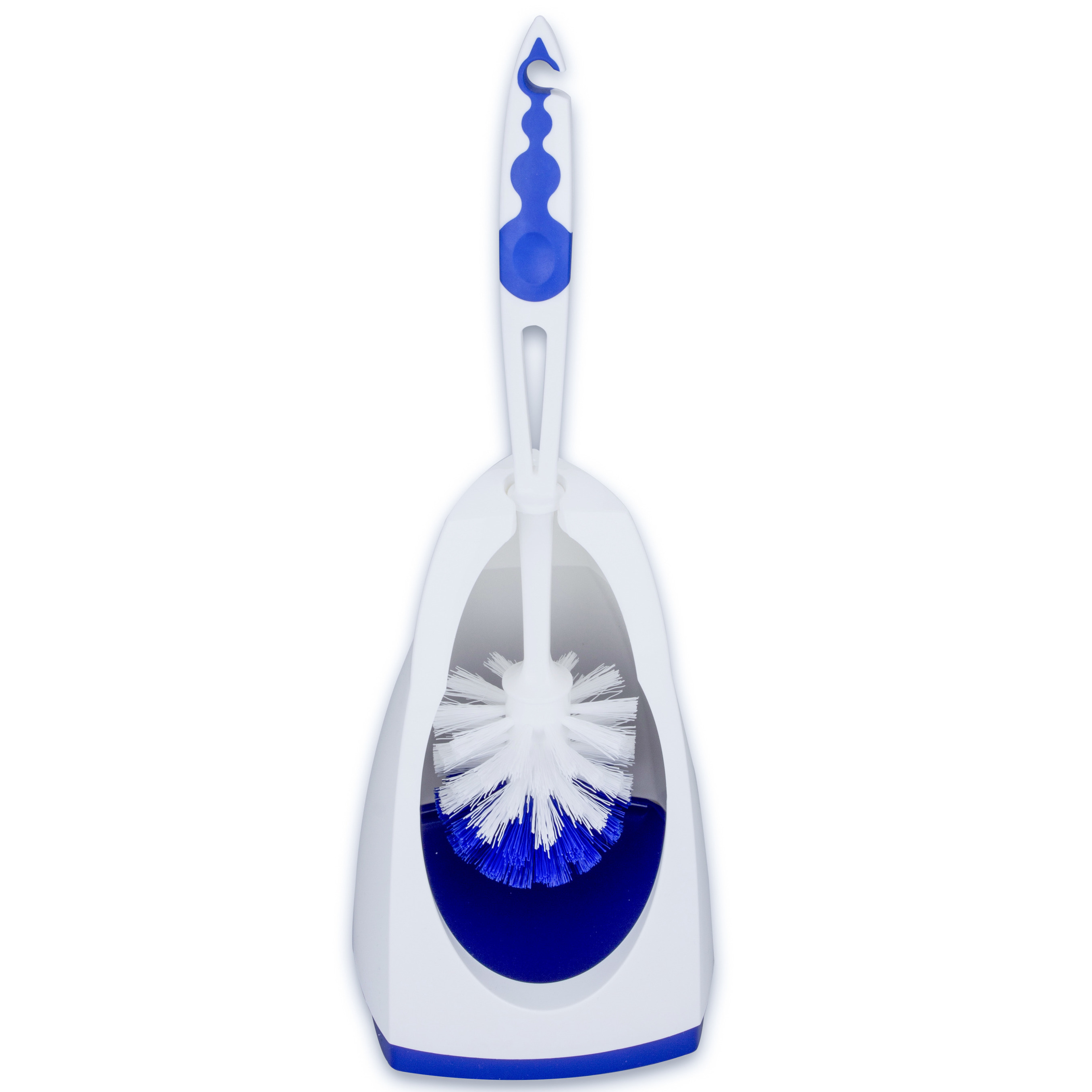 Wc-borstel/toiletborstel met houder blauw/wit 41.5 cm van kunststof -