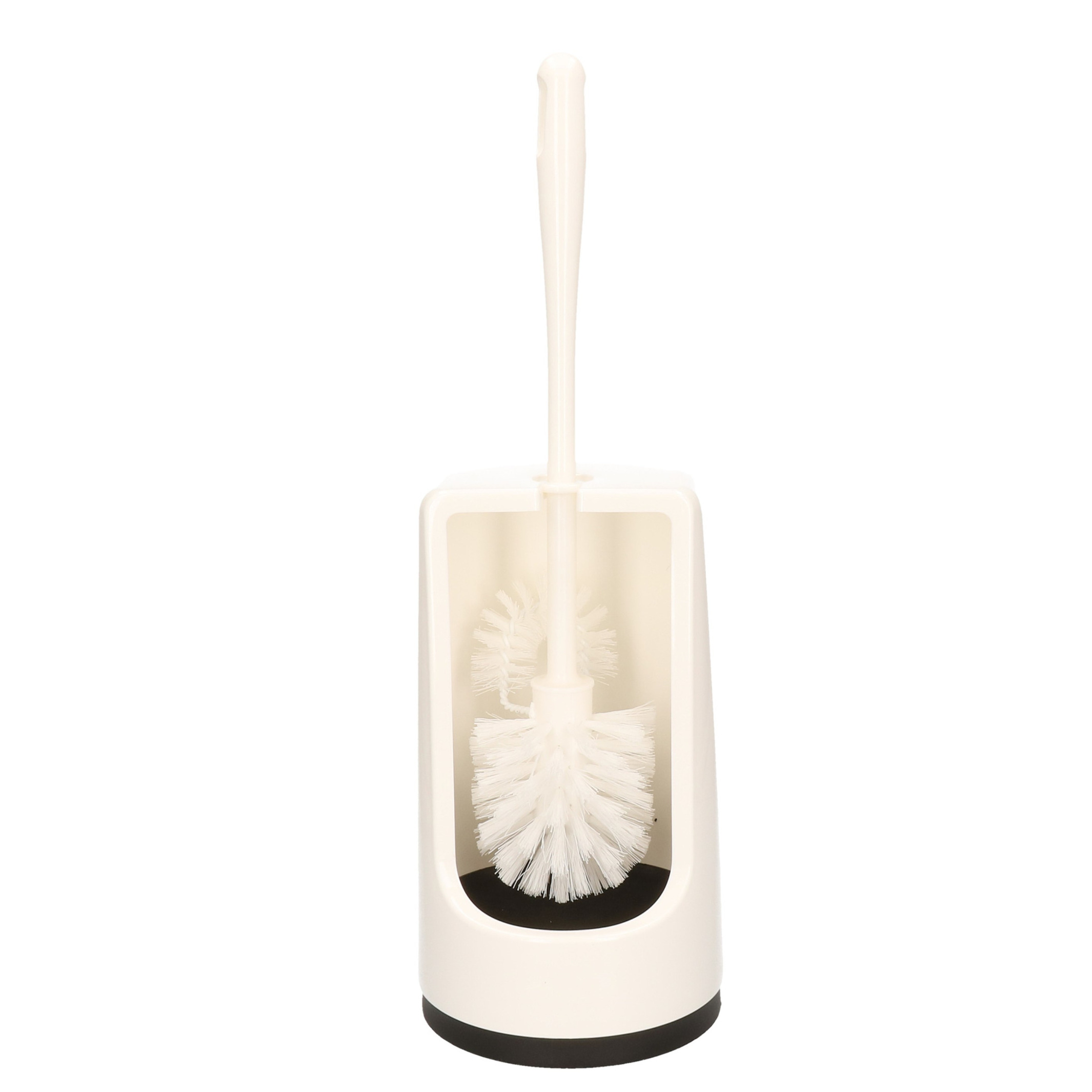 WC-borstel/toiletborstel met randreiniger inclusief houder wit 41 cm van kunststof -