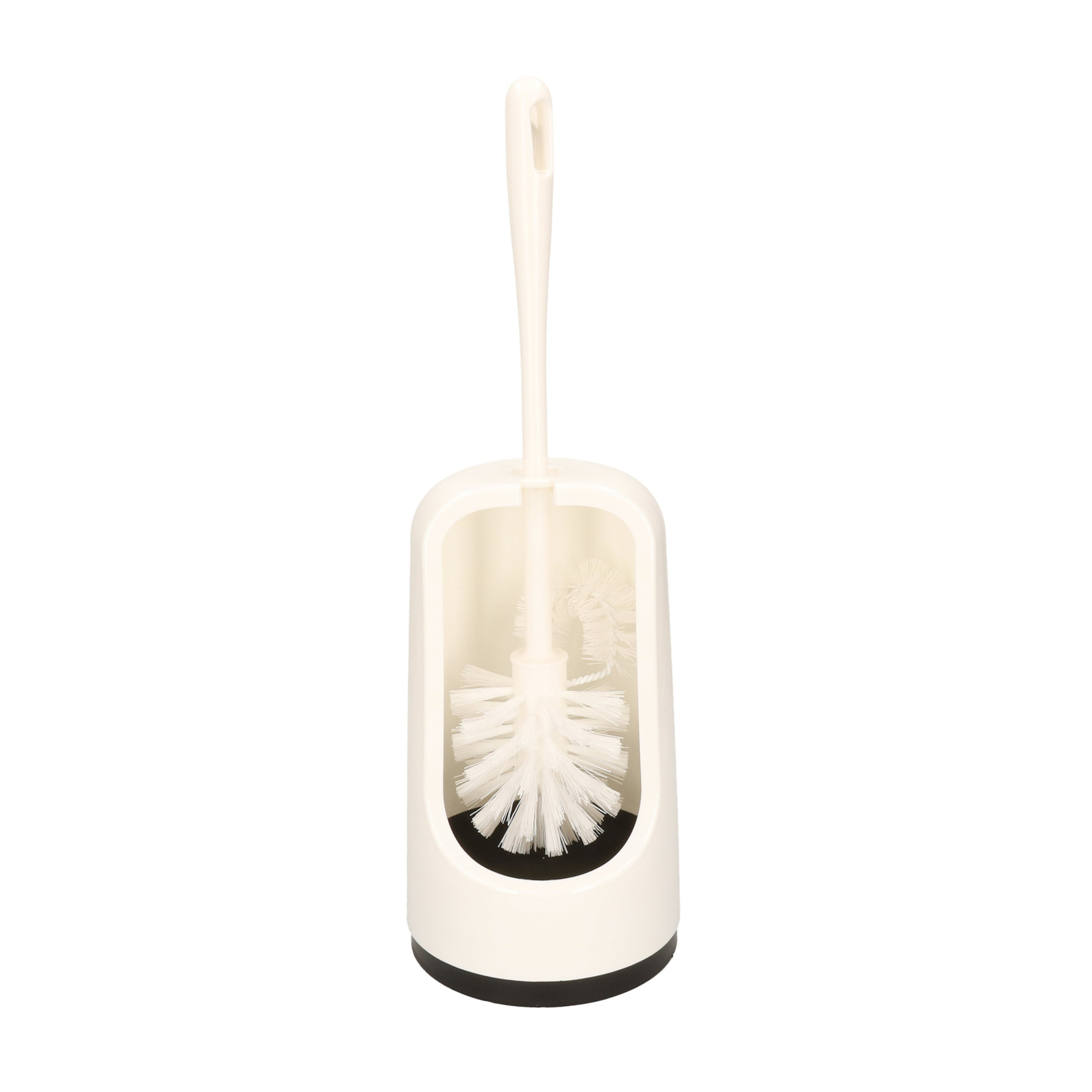 WC-borstel/toiletborstel met randreiniger en houder wit 41 cm van kunststof -